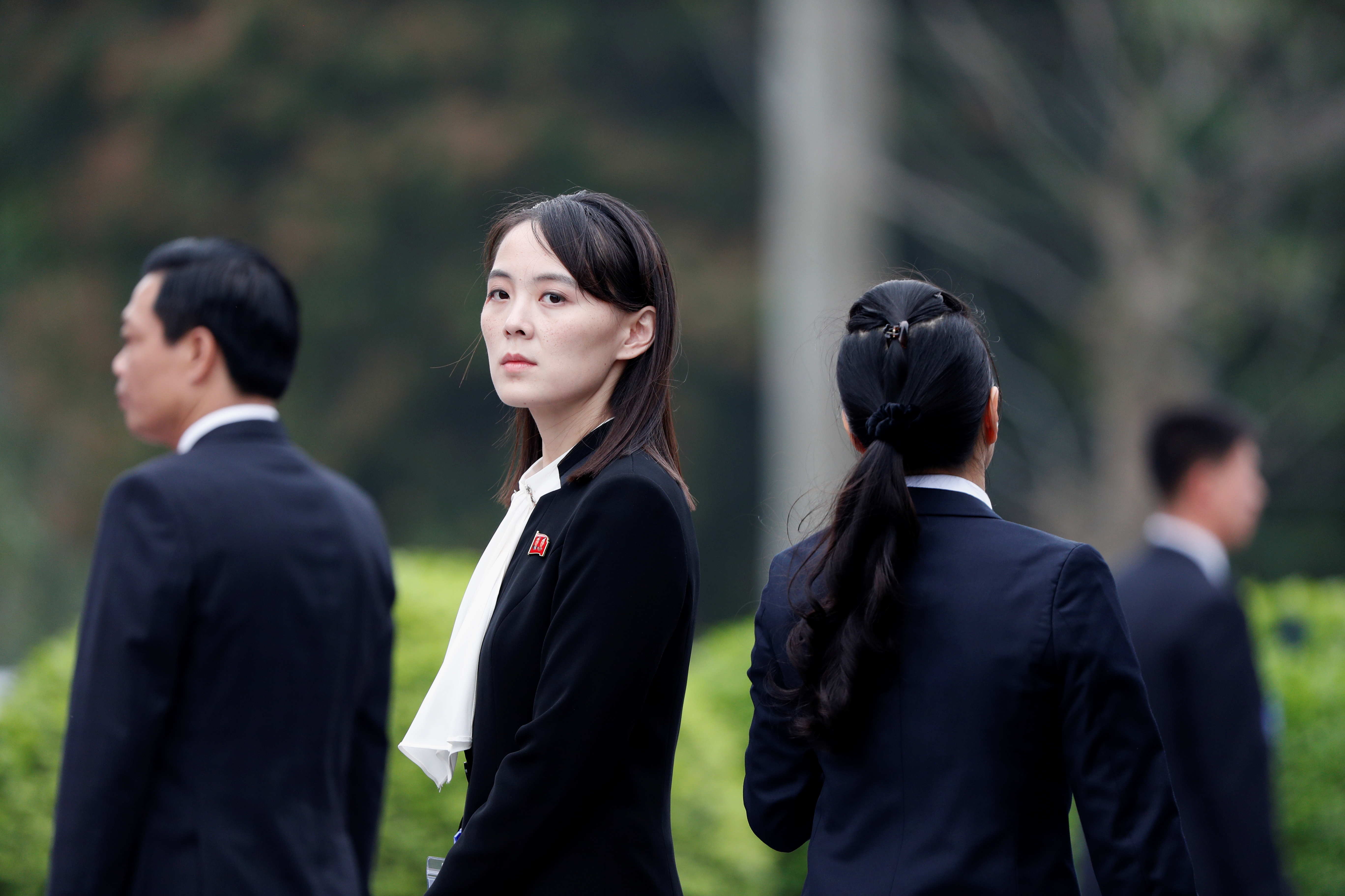 Kim Yo Jong, sister of North Korea's leader Kim Jong Un attends wreath laying ceremony at Ho Chi Minh Mausoleum in Hanoi, Vietnam March 2, 2019. REUTERS/Jorge Silva/Pool BEST QUALITY AVAILABLE