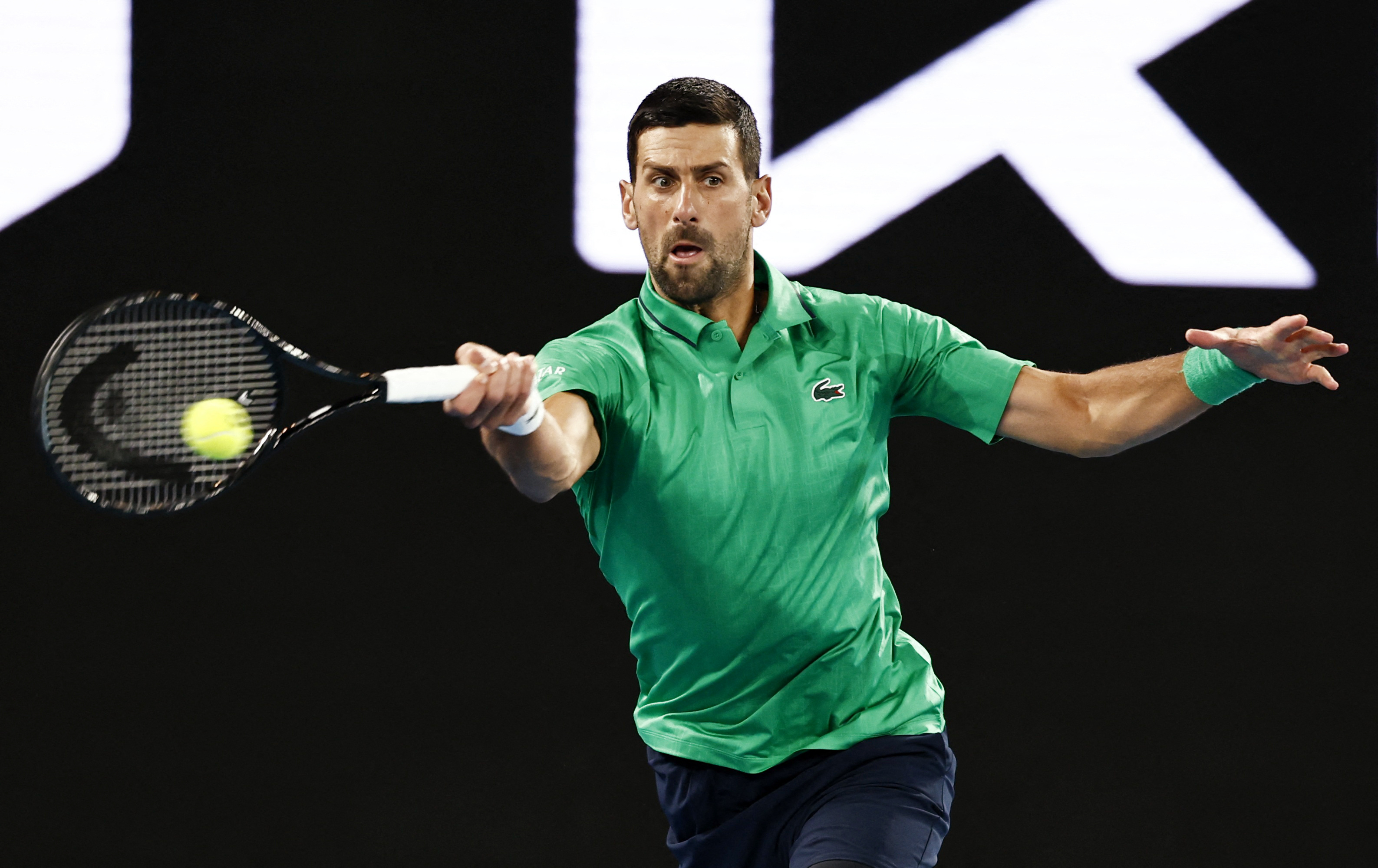 Novak Djokovic in action.