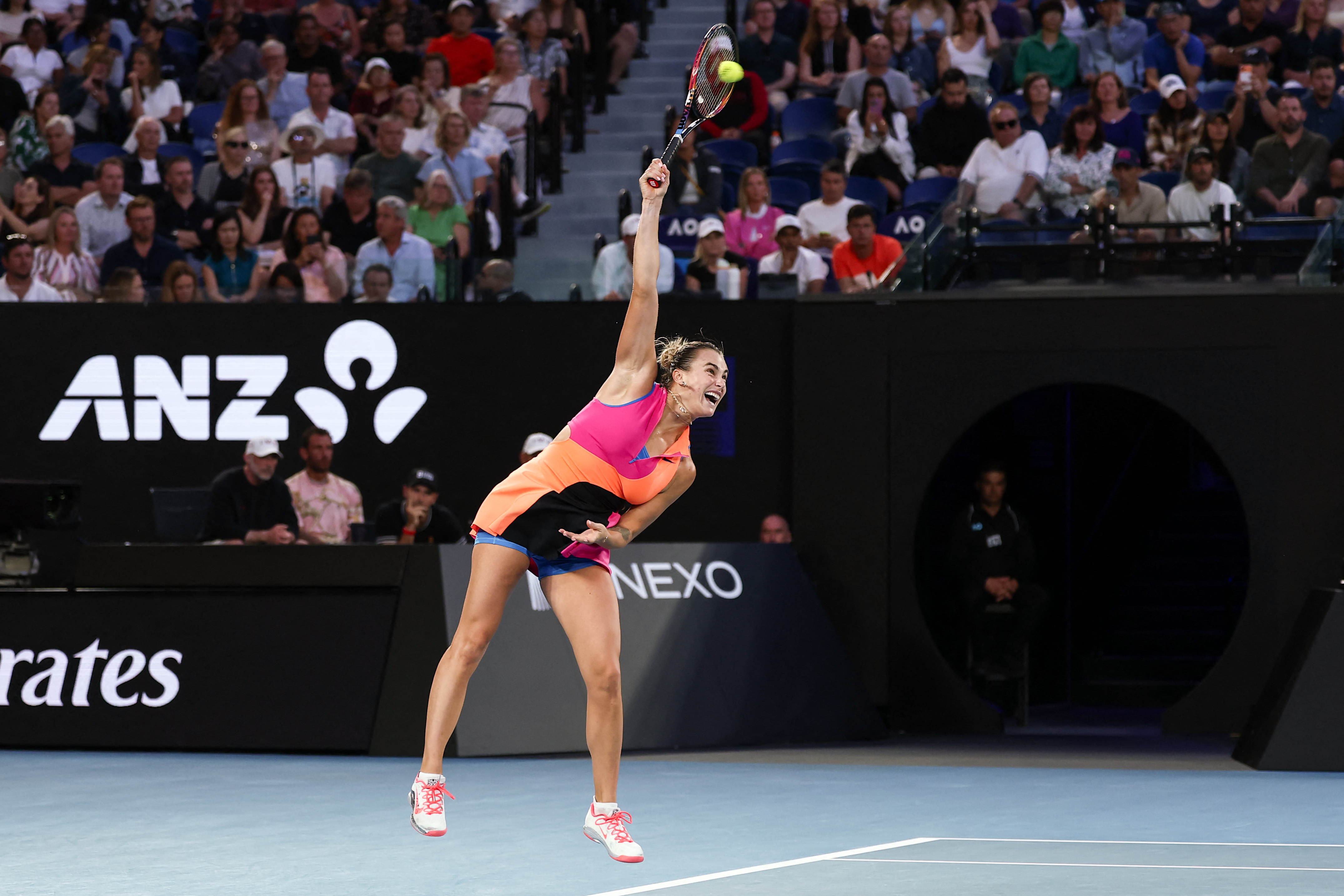 Aryna Sabalenka in action.