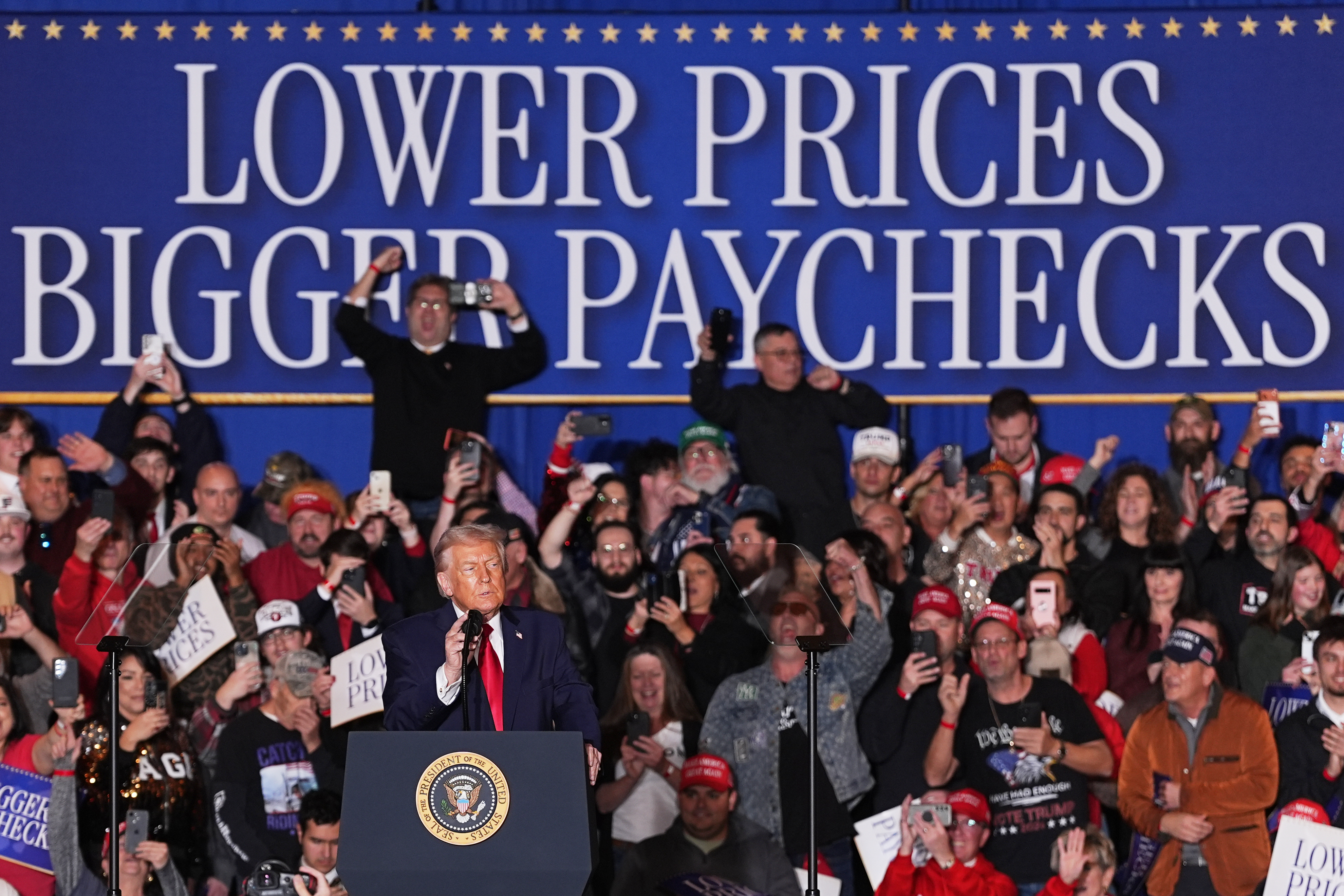 Trump speaks at a rally in Pennsylvania in December