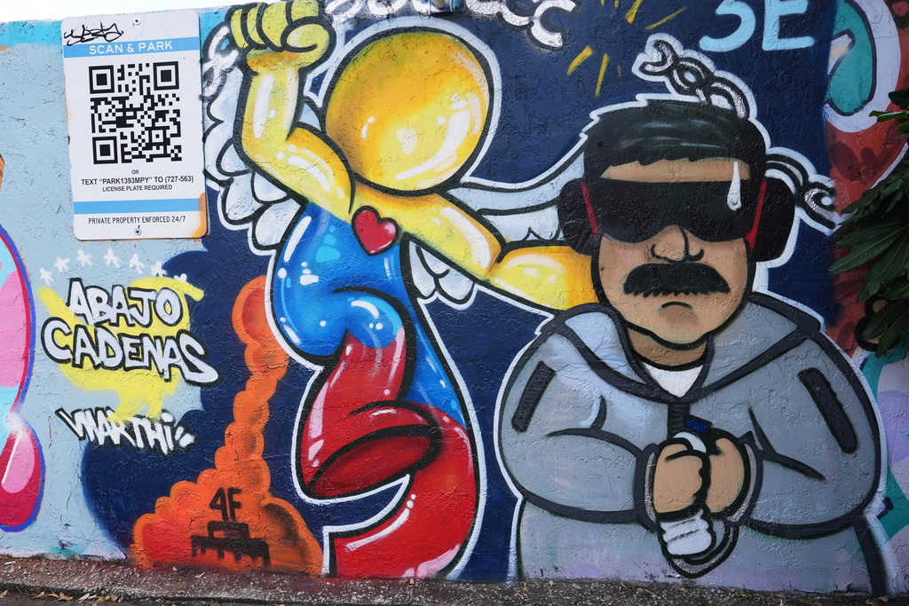 A mural of deposed Venezuelan leader Nicolas Maduro
