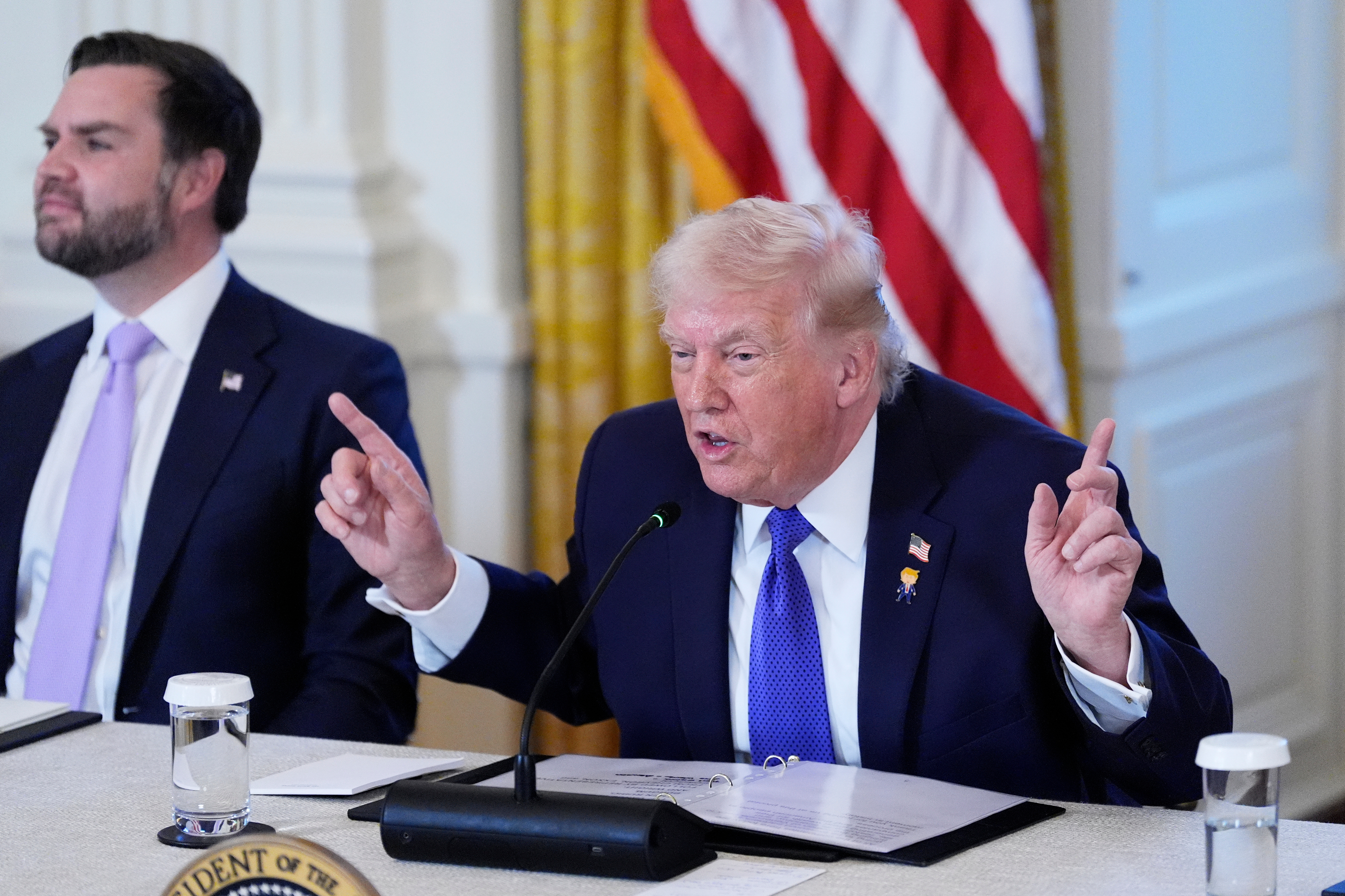 Trump speaks on a panel about oil investments in Venezuela