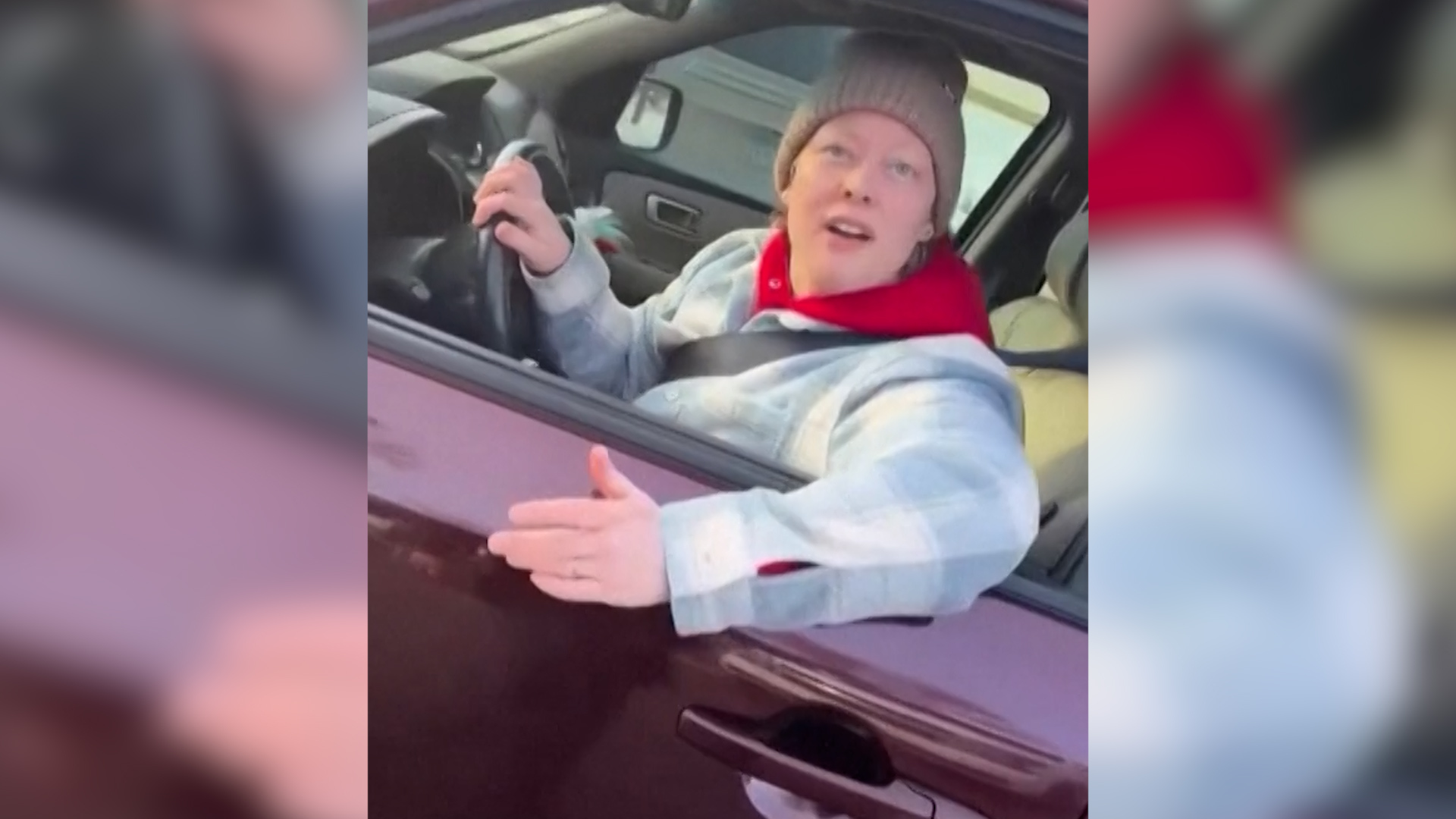 A screengrab from a new video from an ICE agent&rsquo;s phone appears to show the moments before Renee Nicole Good was fatally shot by the officer during a federal immigration operation in Minneapolis, Minnesota on Jan. 7, 2026. The footage includes audio of Good speaking just seconds before the shooting. [Alpha News/Reuters]