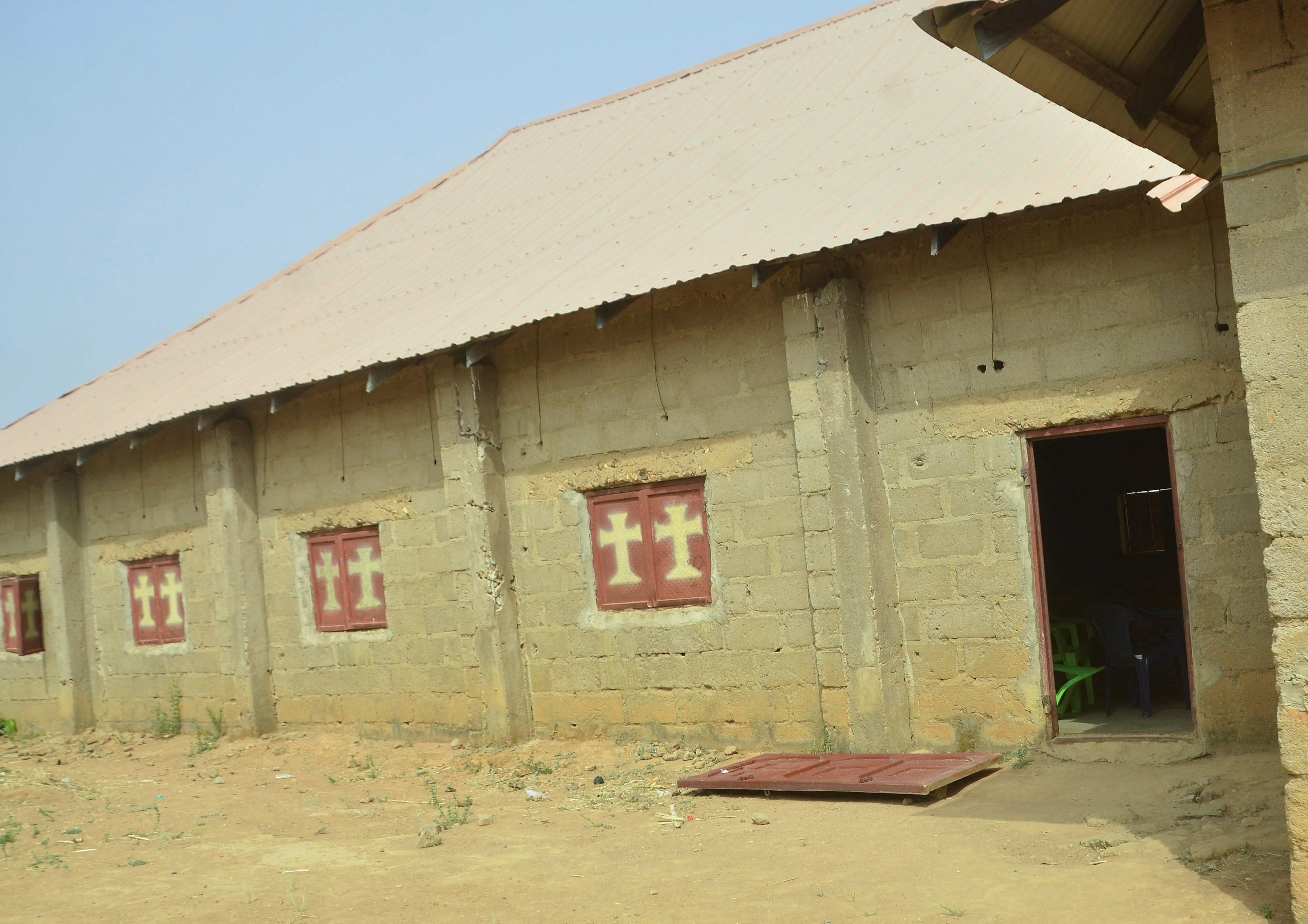 An exterior view of the Haske Cherubim and Seraphim Movement Church, after an attack by gunmen in which worshippers were kidnapped, in Kurmin Wali, Kaduna, Nigeria, January 20, 2026. REUTERS/Nuhu Gwamna