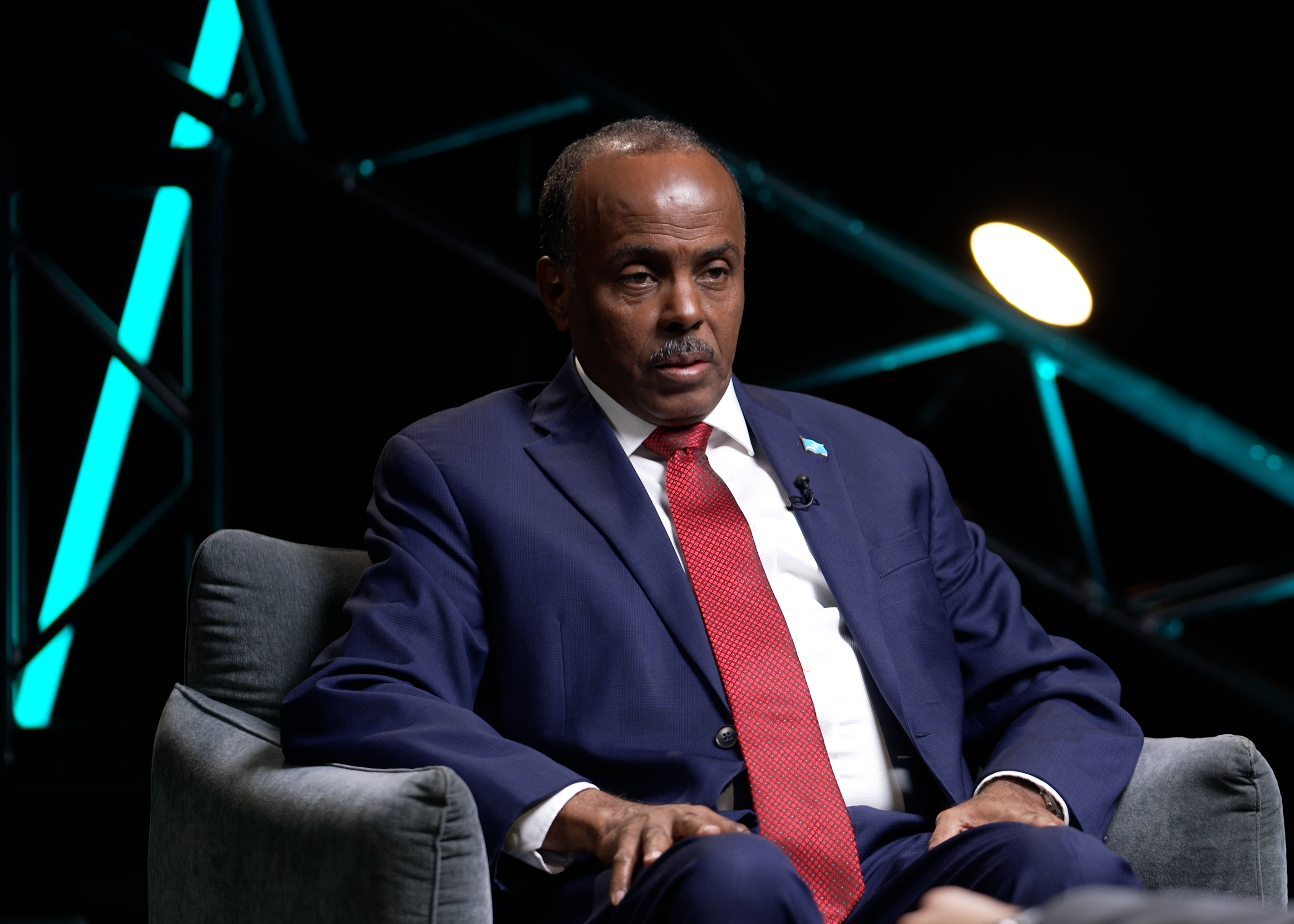 Somali Minister of State for Foreign Affairs Ali Omar sits for an interview with Al Jazeera English. [Al Jazeera]