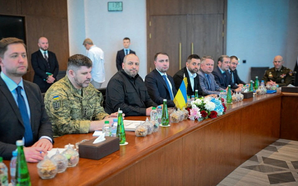 Secretary of Ukraine's National Security and Defence Council Rustem Umerov and other members of the Ukrainian delegation attend the second round of trilateral talks between the U.S., Russia and Ukraine, in Abu Dhabi, United Arab Emirates, February 4, 2026. UAE Ministry of Foreign Affairs/Handout via REUTERS THIS IMAGE HAS BEEN SUPPLIED BY A THIRD PARTY. THIS PICTURE WAS PROCESSED BY REUTERS TO ENHANCE QUALITY. BEST QUALITY AVAILABLE. MANDATORY CREDIT.