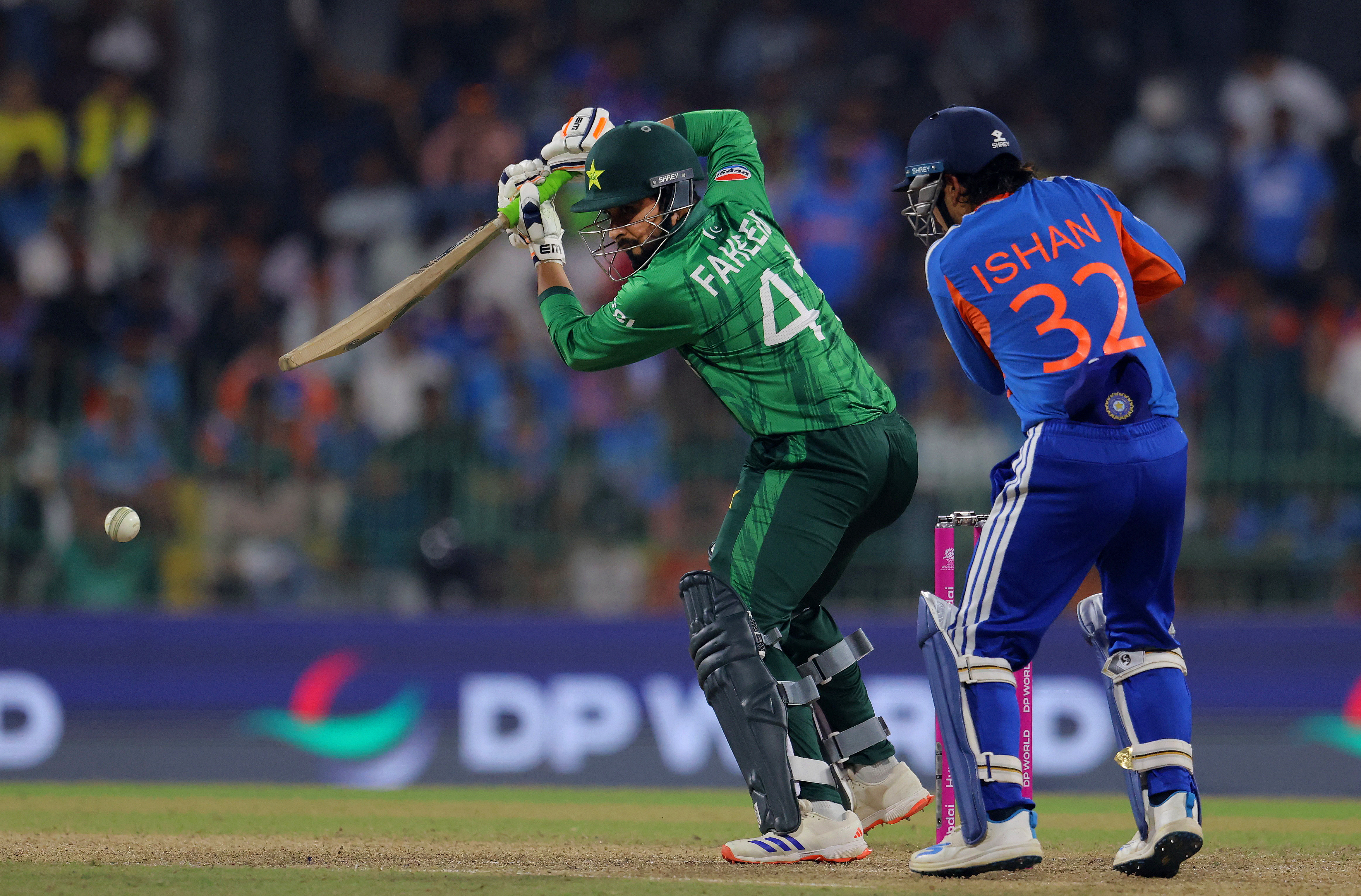 Cricket - ICC Men's T20 World Cup 2026 - Group A - India v Pakistan - R. Premadasa International Cricket Stadium, Colombo, Sri Lanka - February 15, 2026 Pakistan's Faheem Ashraf in action REUTERS/Lahiru Harshana