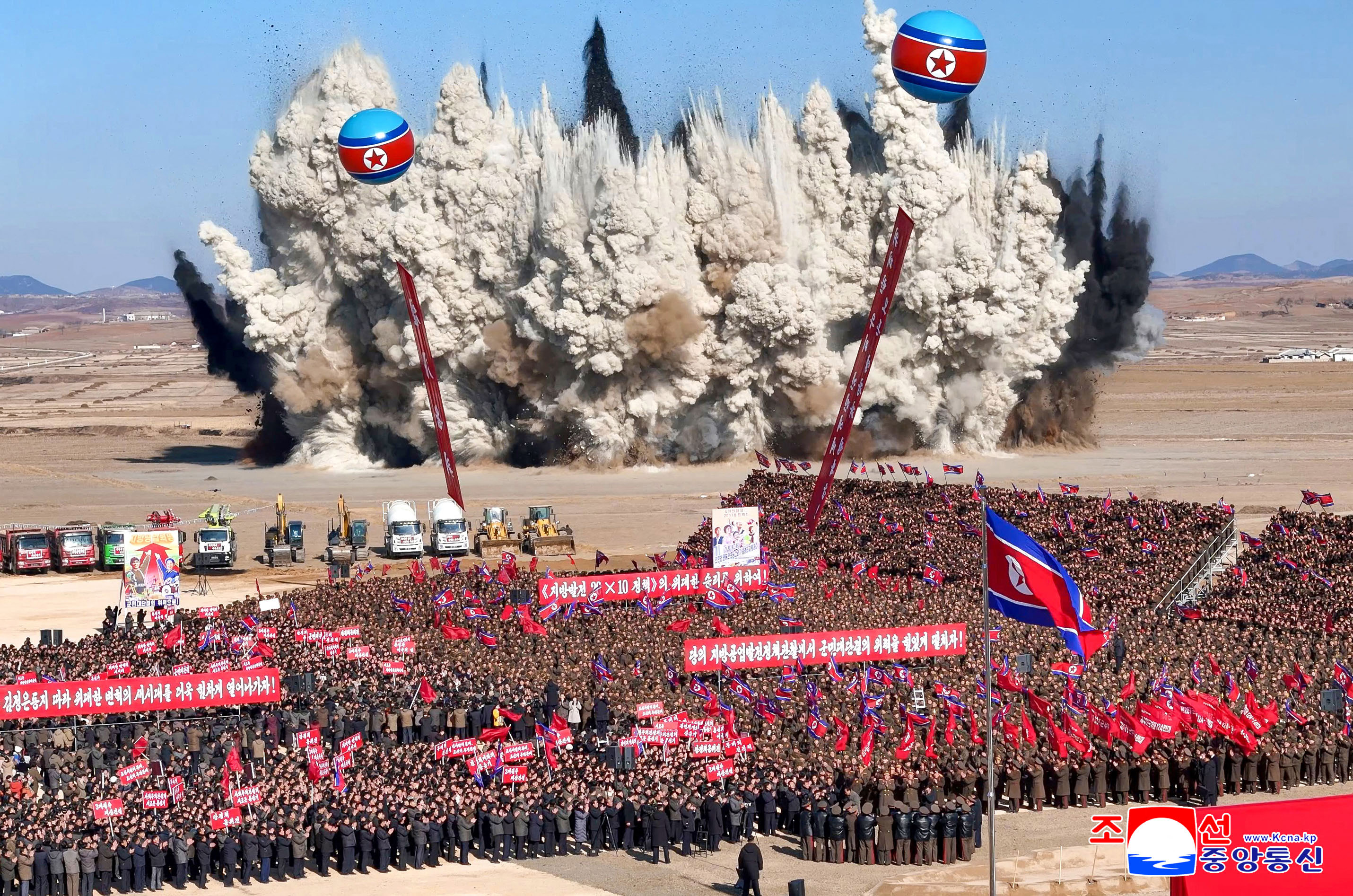 a groundbreaking ceremony marking the start of a regional development policy-oriented construction in Unnyul County, South Hwanghae Province.