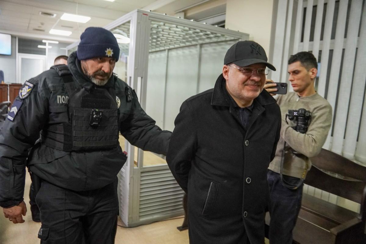 Former Energy Minister Herman Galushchenko (C) leaves after a court hearing over his detention, in Kyiv, on February 16, 2026, amid the Russian invasion of Ukraine."The former Energy Minister (2021–2025) has been exposed for money laundering and participation in a criminal organisation," the National Anti-Corruption Bureau of Ukraine (NABU) said in a statement. The statement did not name Galushchenko, but he served as the country's energy minister between 2021 and 2025. The announcement comes one day after Galushchenko was detained by law enforcement attempting to leave Ukraine.