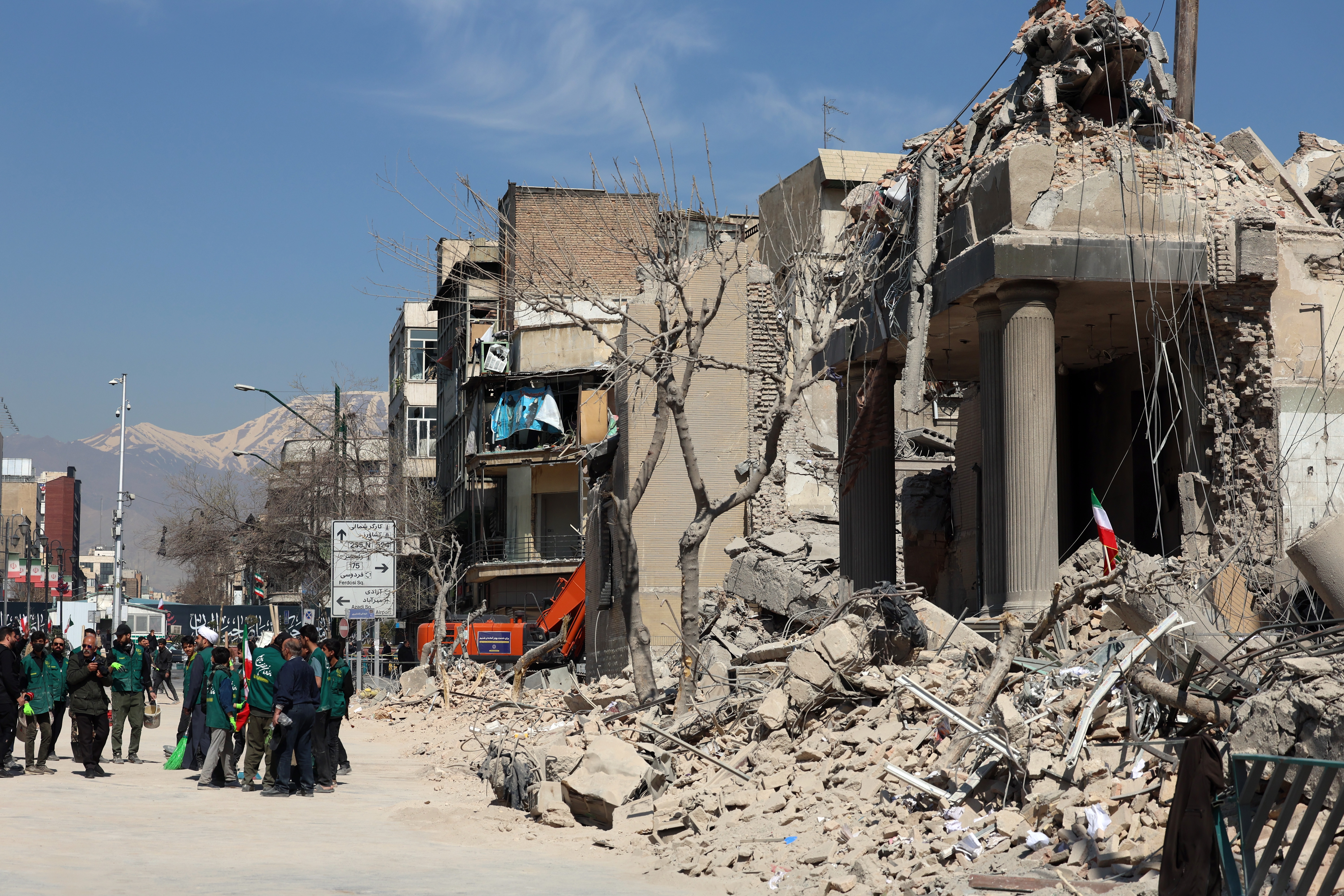 Photos: Ruins of a damaged police station building in central Tehran