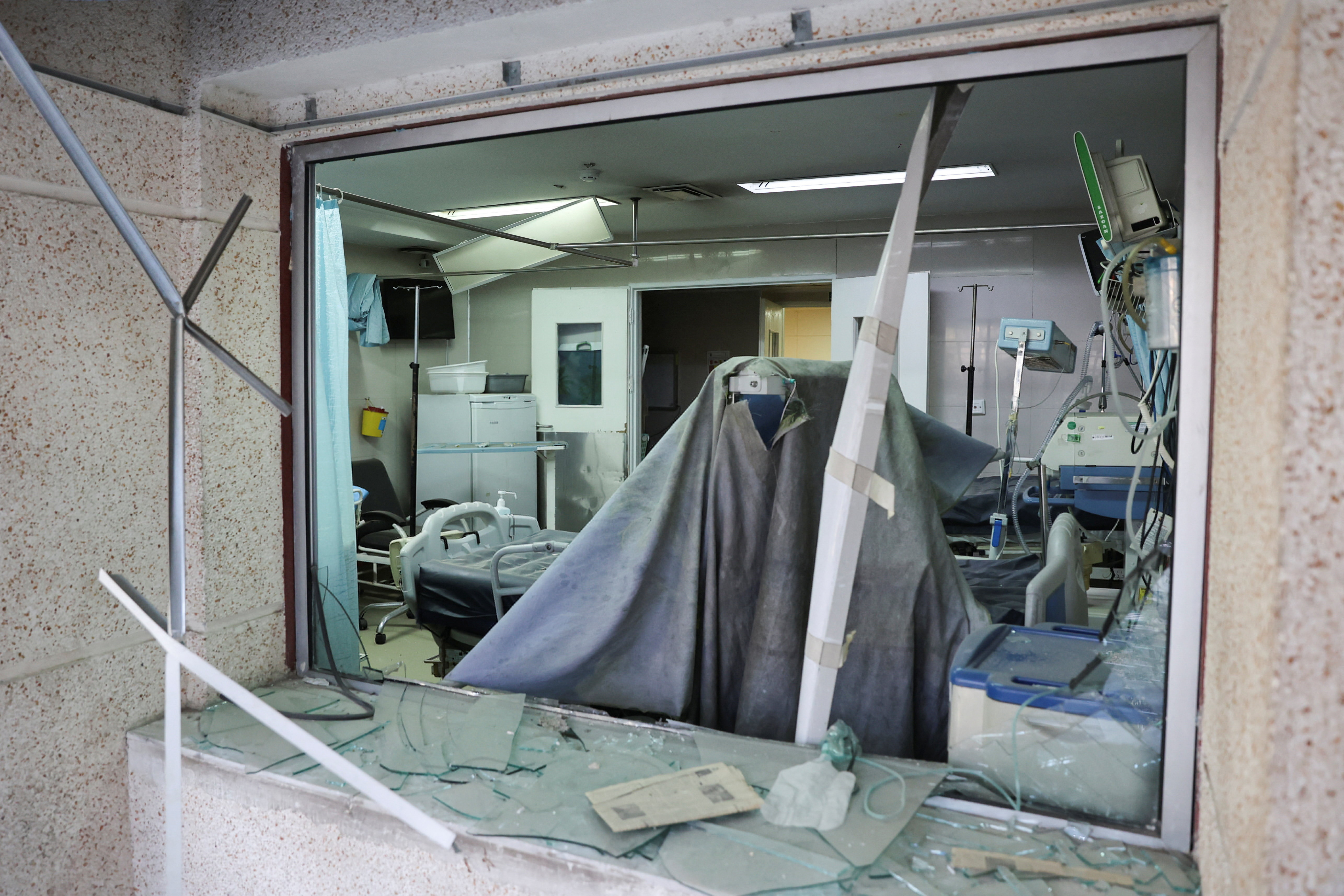 A view of debris following an Israeli and U.S. strike on Motahari Hospital