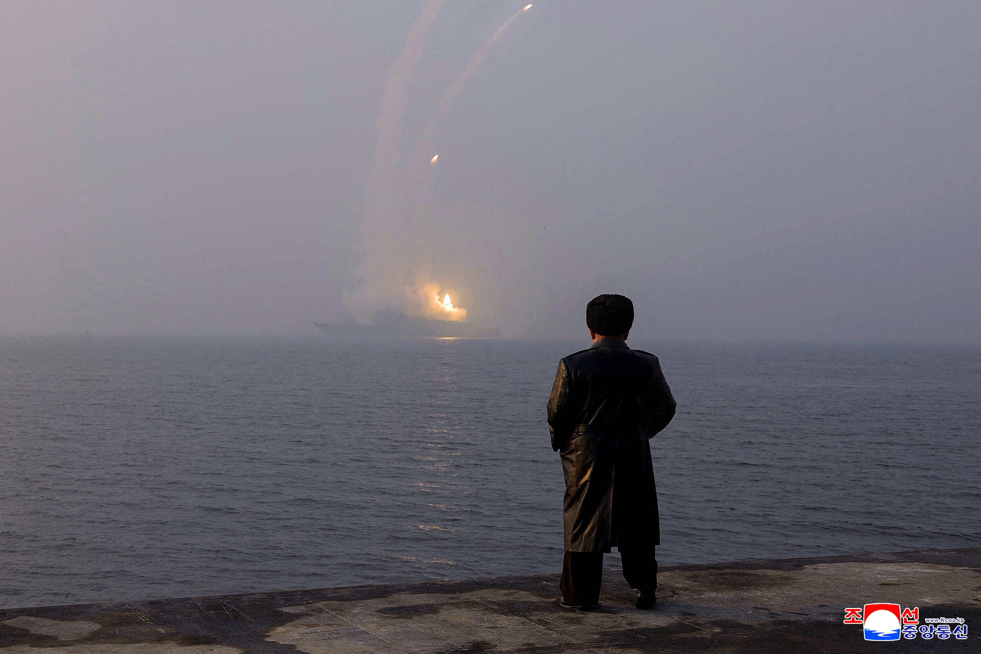 North Korean leader Kim Jong Un oversees a missile test launch conducted by the Choe Hyon naval destroyer during his visit to inspect the vessel at the Nampho Shipyard, North Korea, March 4, 2026, in this picture released by North Korea's official Korean Central News Agency. KCNA via REUTERS ATTENTION EDITORS - THIS IMAGE WAS PROVIDED BY A THIRD PARTY. REUTERS IS UNABLE TO INDEPENDENTLY VERIFY THIS IMAGE. NO THIRD PARTY SALES. SOUTH KOREA OUT. NO COMMERCIAL OR EDITORIAL SALES IN SOUTH KOREA. TPX IMAGES OF THE DAY