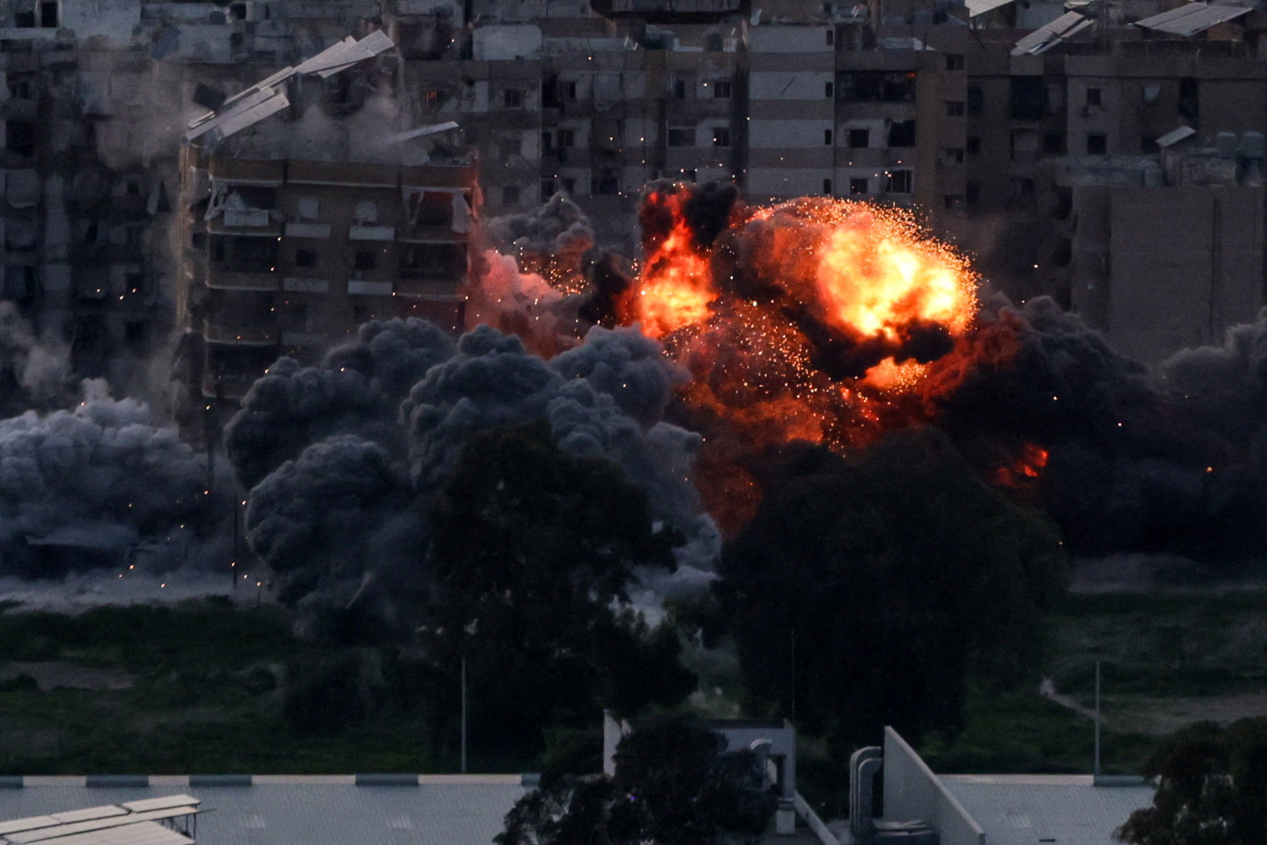 An explosion on Beirut's southern suburbs after an Israeli strike, following an escalation between Hezbollah and Israel amid the U.S.-Israeli conflict with Iran, Lebanon, March 6, 2026. REUTERS/Khalil Ashawi