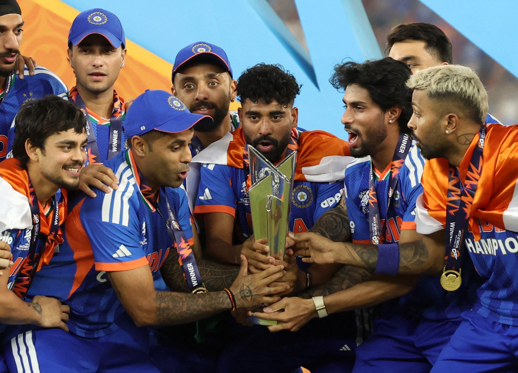 India became the T20 World champions for the third time after defeating New Zealand in the final