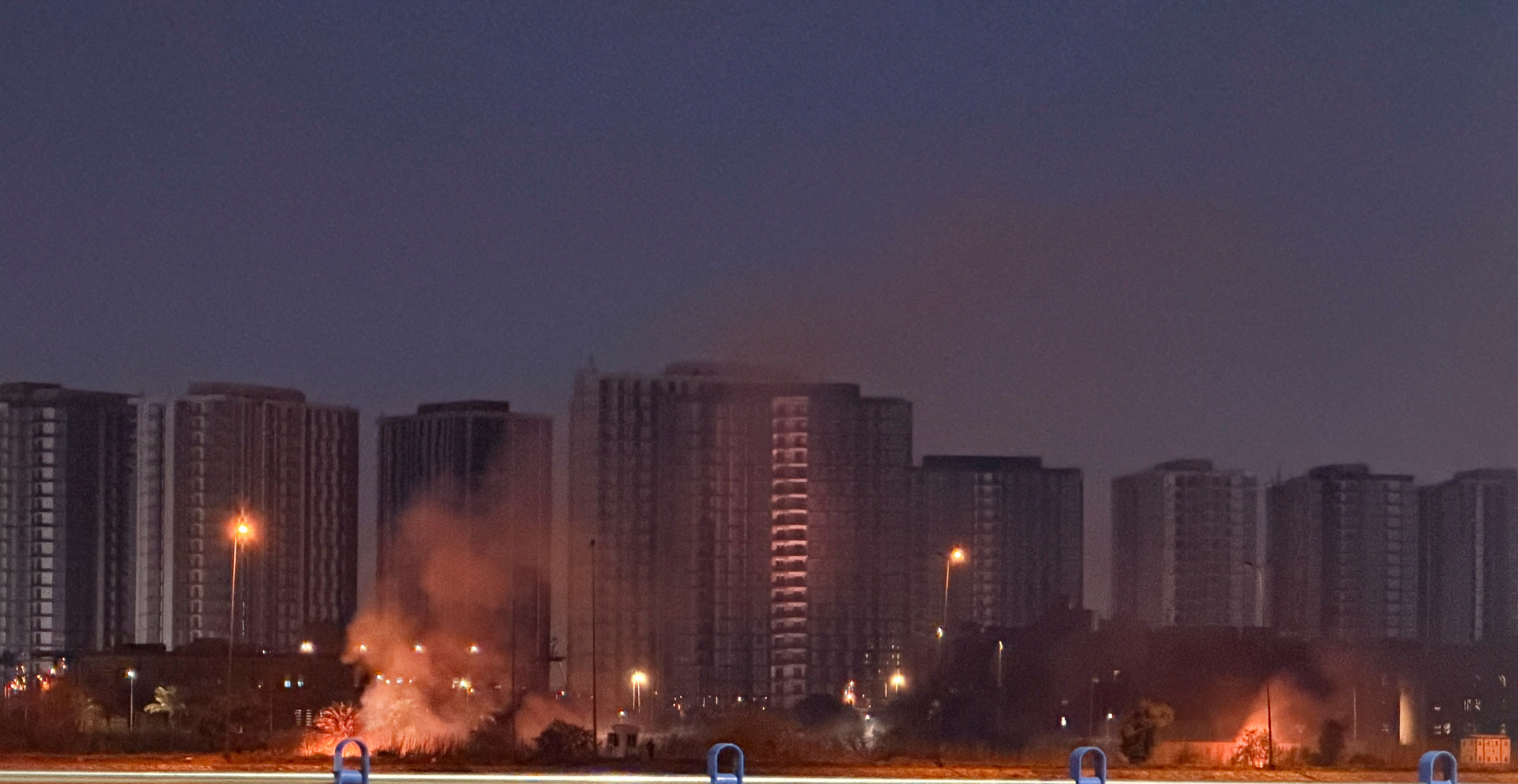 Smoke rises after an explosion at the U.S. Embassy compound in Baghdad, Iraq