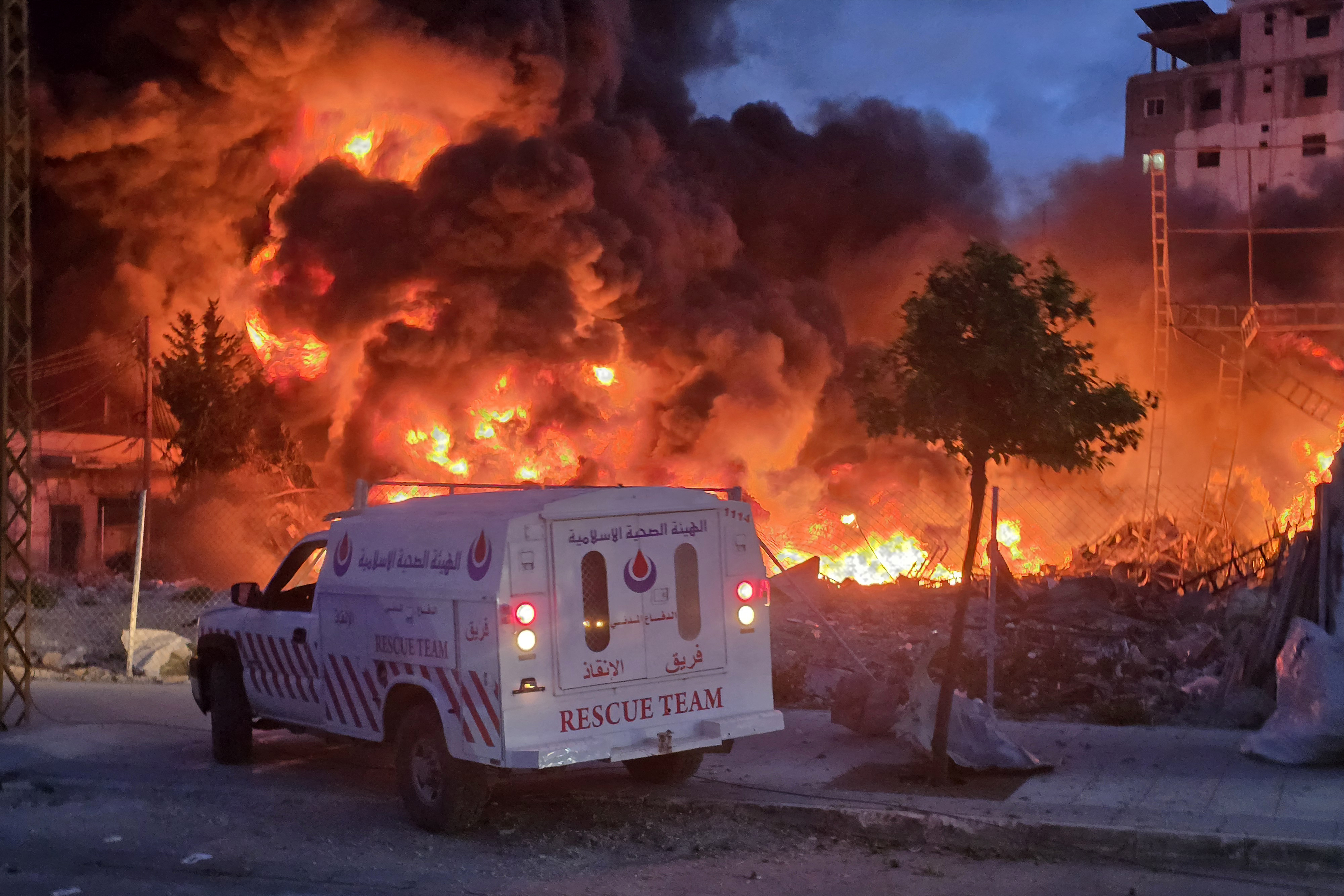 Buildings devastated by Israeli strikes in Lebanon, death toll rises to 77