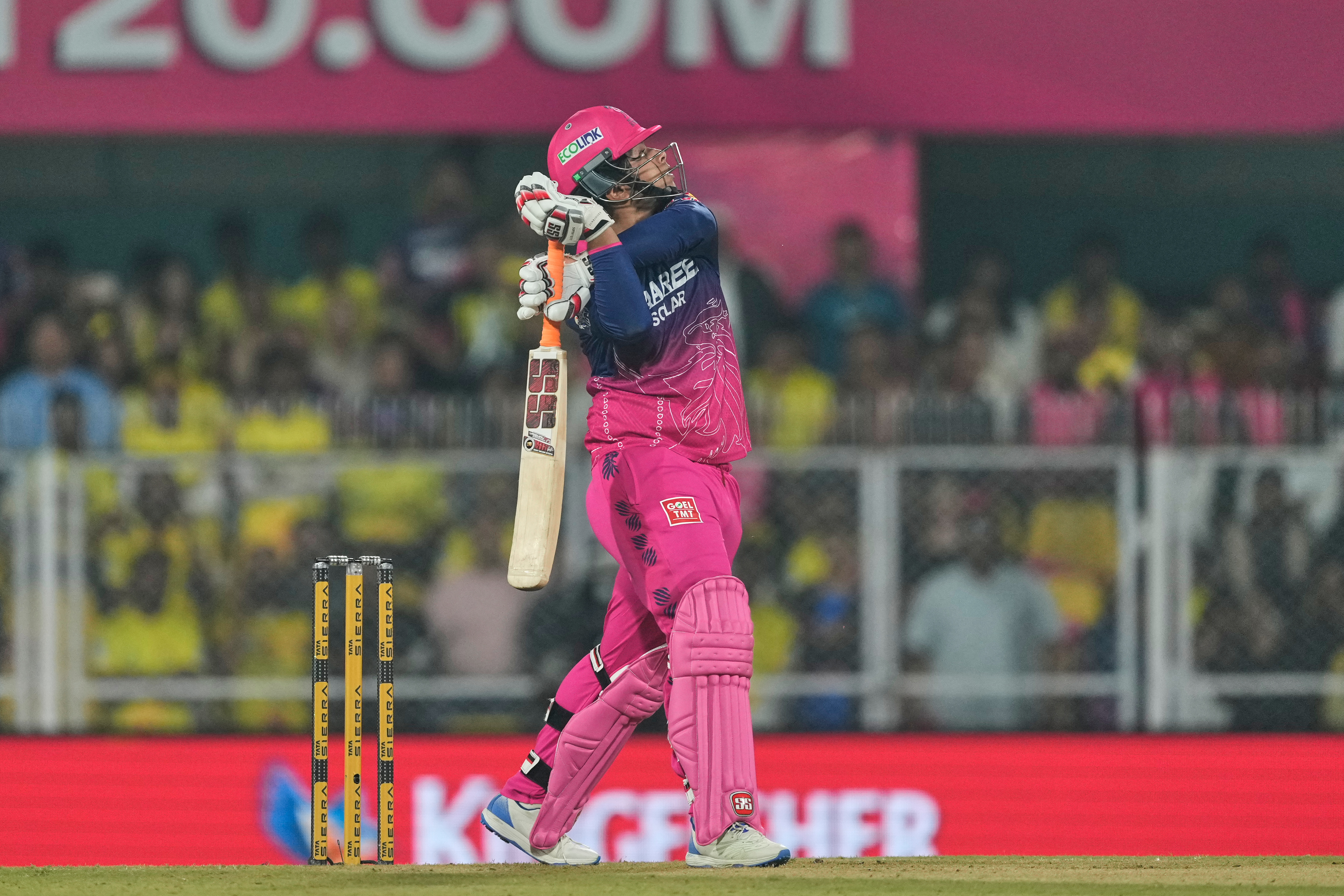 Vaibhav Sooryavanshi in action.