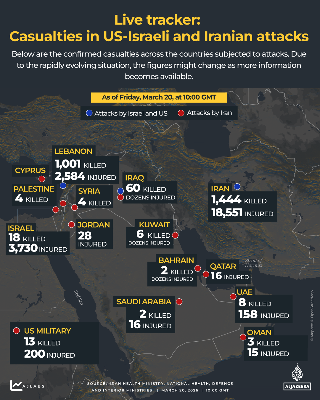 INTERACTIVE - DEATH TOLL - tracker - war - US Israel and Iran attacks - March 20, 2026-1774003215