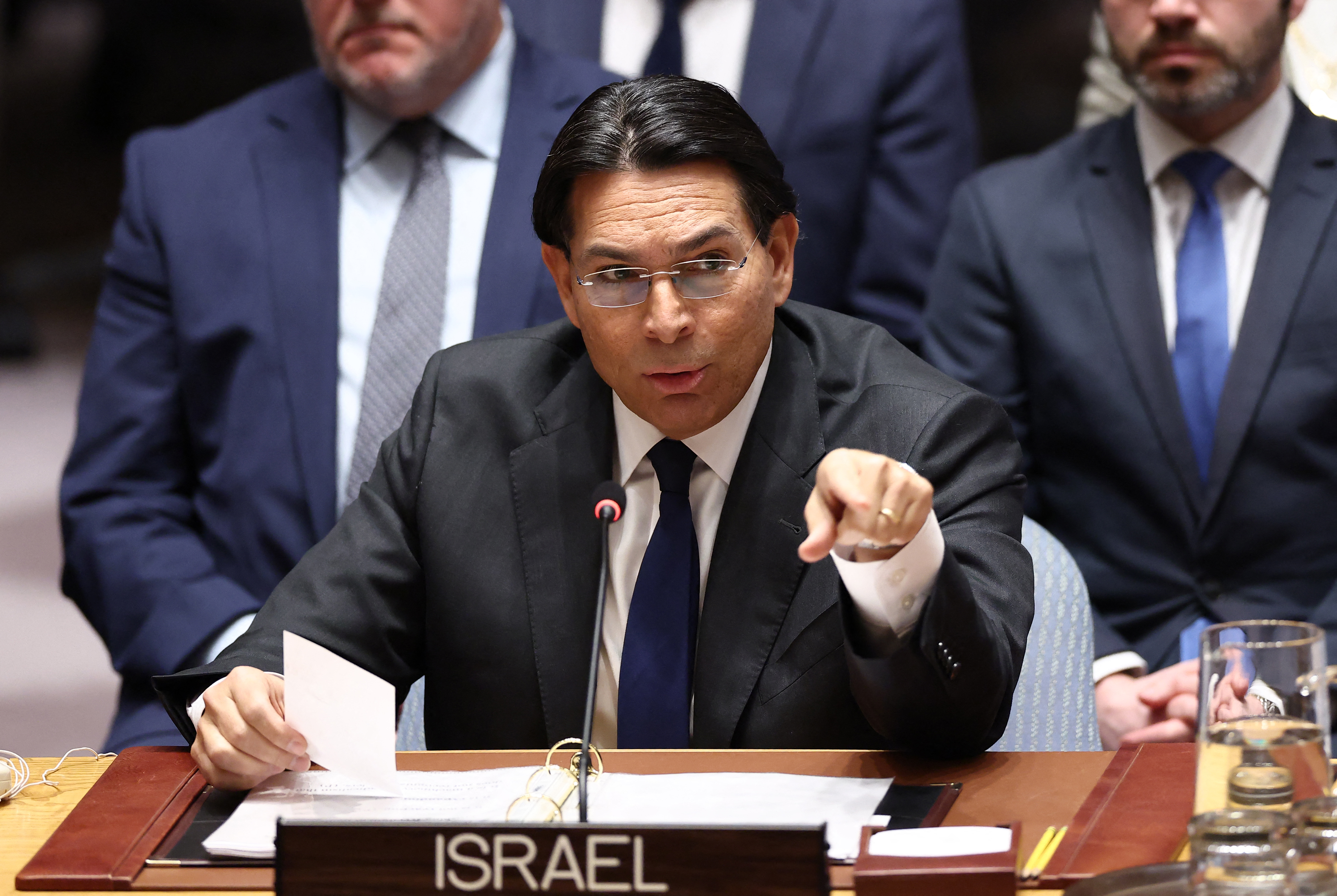 Permanent Representative of Israel to the UN Danny Danon at a United Nations Security Council meeting at UN headquarters in New York [File: AFP]