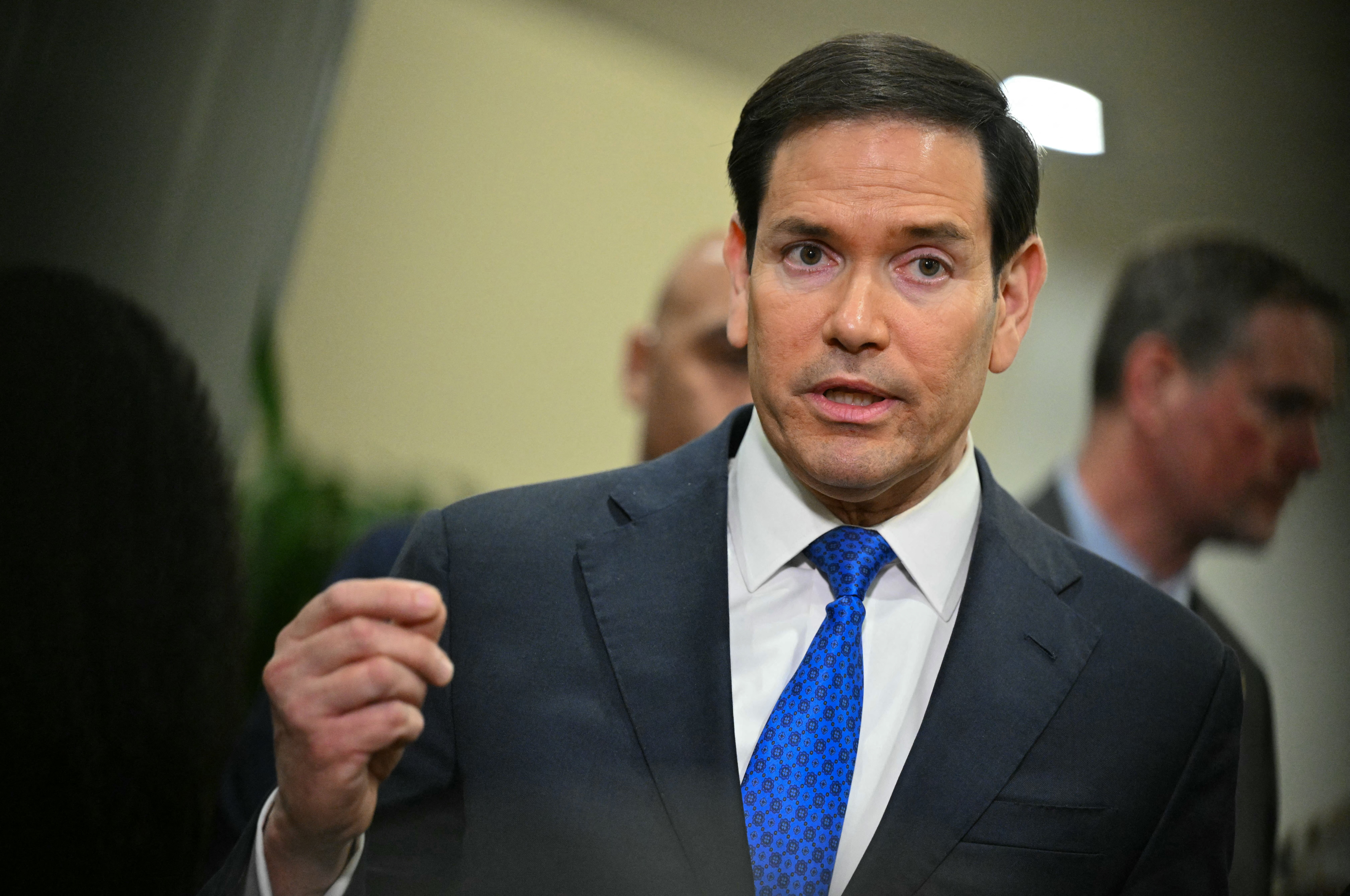 US Secretary of State Marco Rubio arrives to brief Senators on US military action in Iran, at the US Capitol in Washington, DC on March 3, 2026.