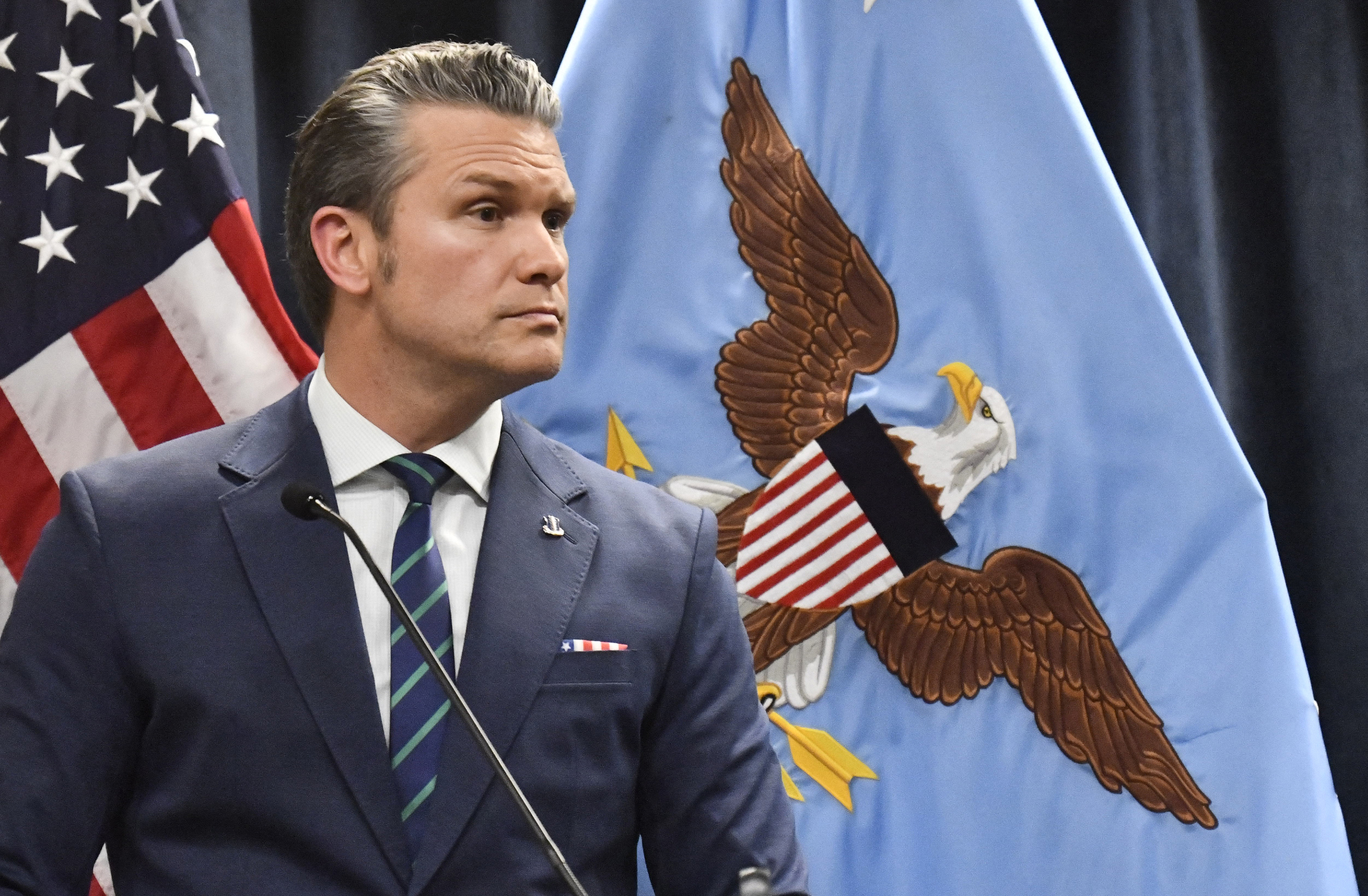 US Secretary of Defense Pete Hegseth speaks during a press conference at US Central Command (CENTCOM) headquarters at MacDill Air Force Base in Tampa, Florida, on March 5, 2026. (Photo by Octavio JONES / AFP)