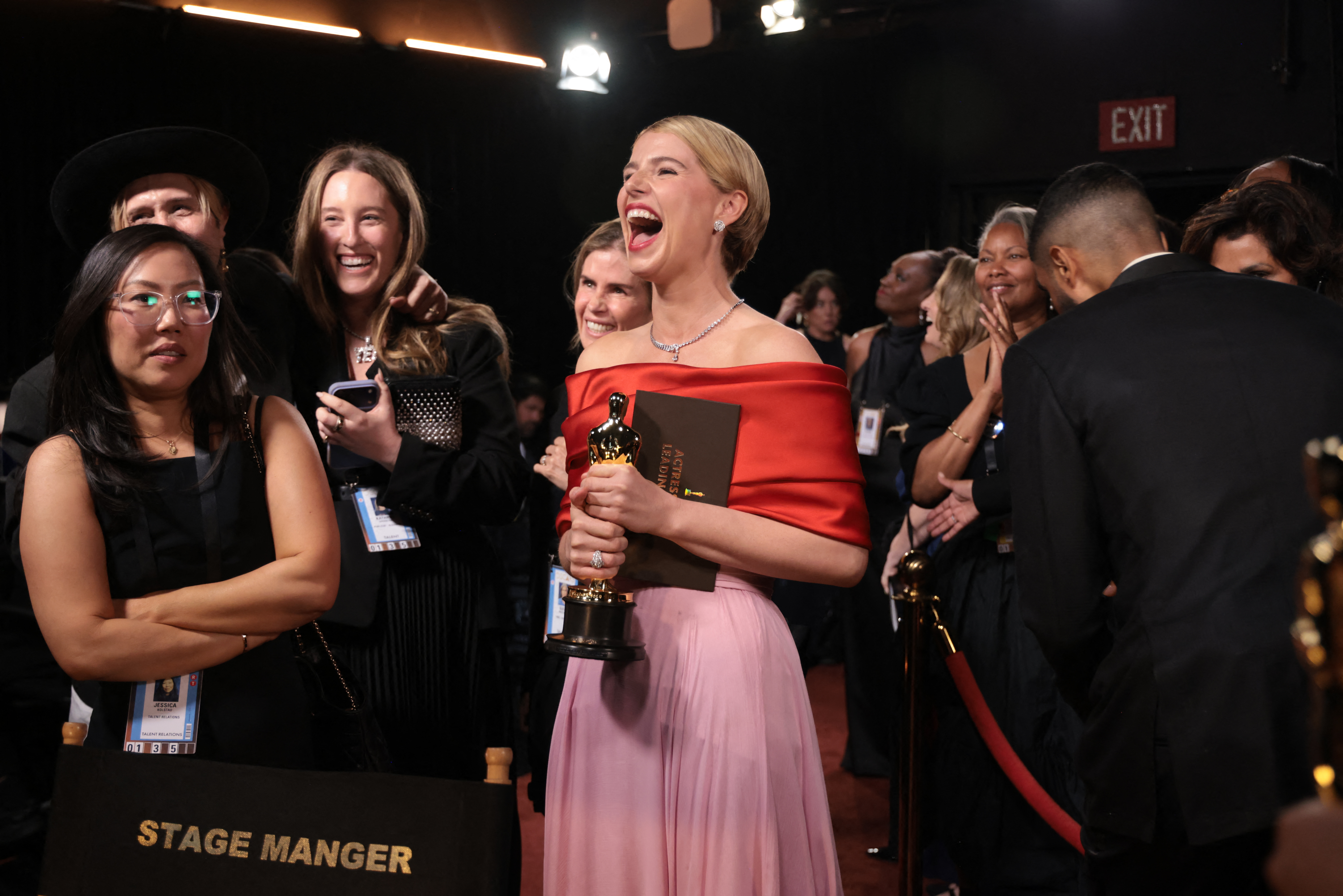 This handout picture courtesy of the Academy of Motion Picture Arts and Sciencies (AMPAS) shows Irish actress Jessie Buckley during the 98th Annual Academy Awards at the Dolby Theatre in Hollywood, California on March 15, 2026.