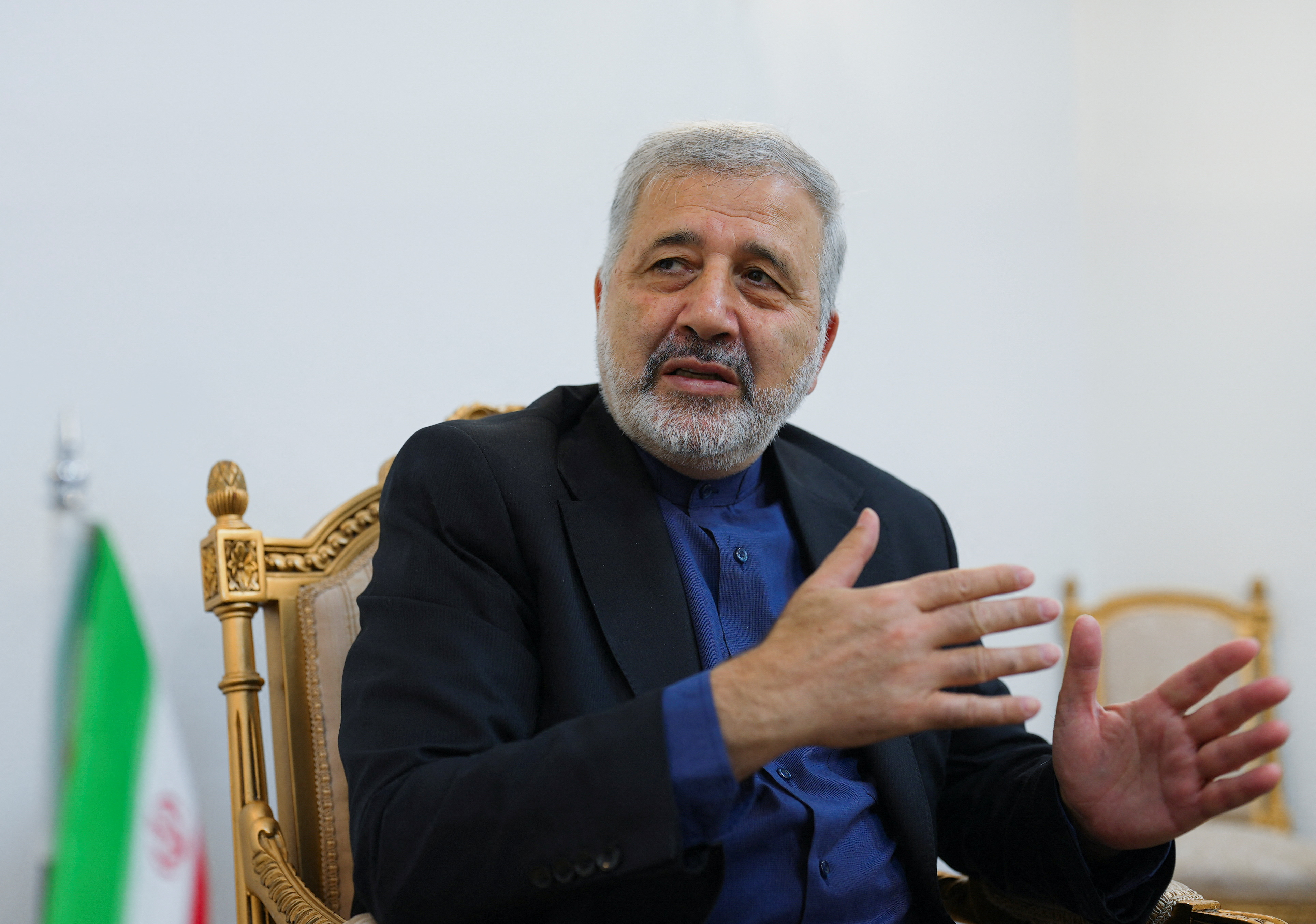 Iranian ambassador to Saudi Arabia, Alireza Enayati, speaks to Reuters during an interview in Riyadh, Saudi Arabia, March 12, 2026. REUTERS/Mohammed Benmansour