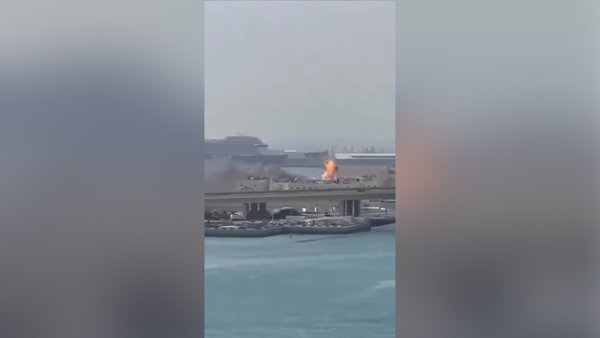 A drone strikes the Al Salam Naval Base in Abu Dhabi