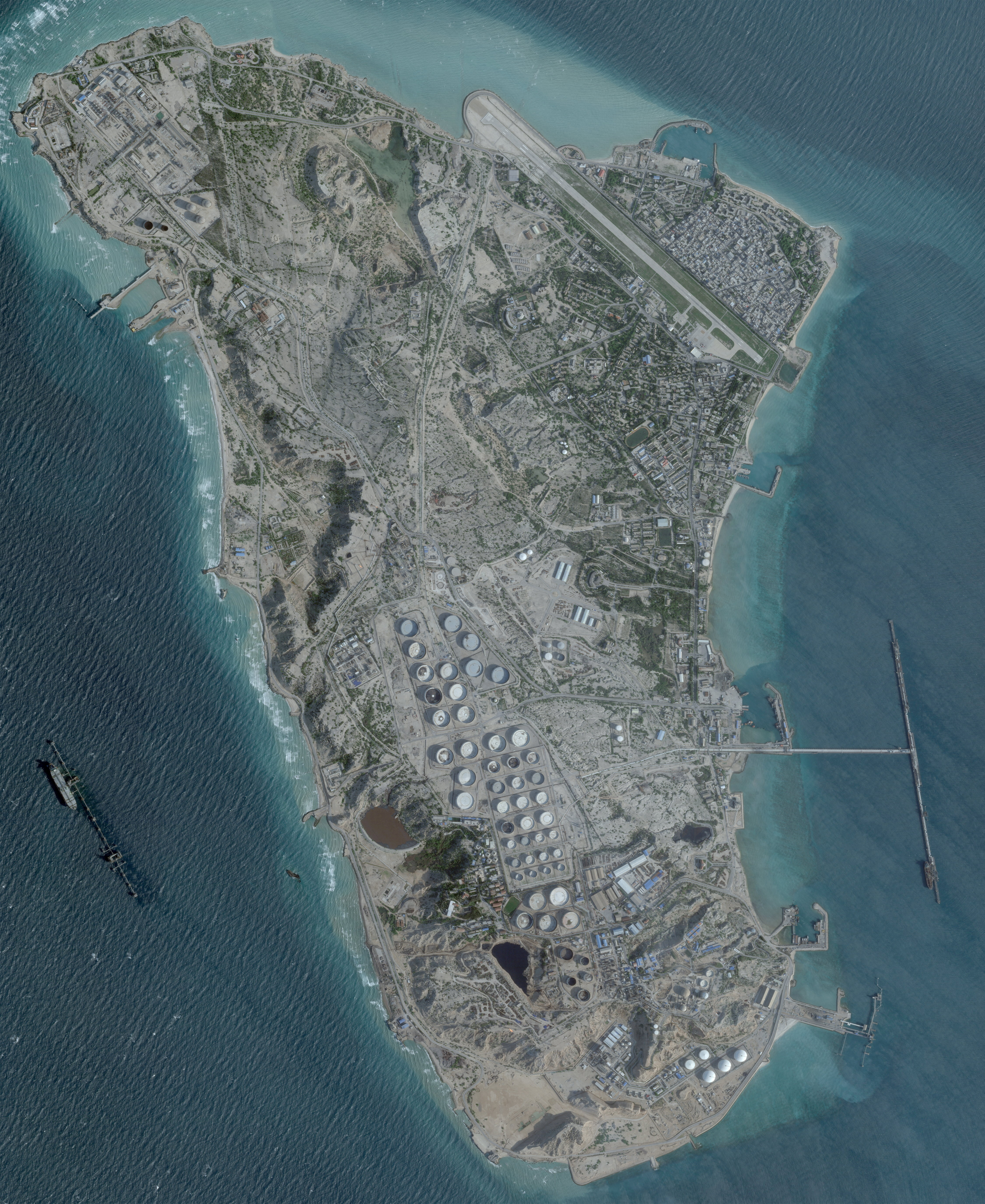 A satellite image shows an oil terminal at Kharg Island, Iran, February 25, 2026. [2026 Planet Labs PBC/Reuters]