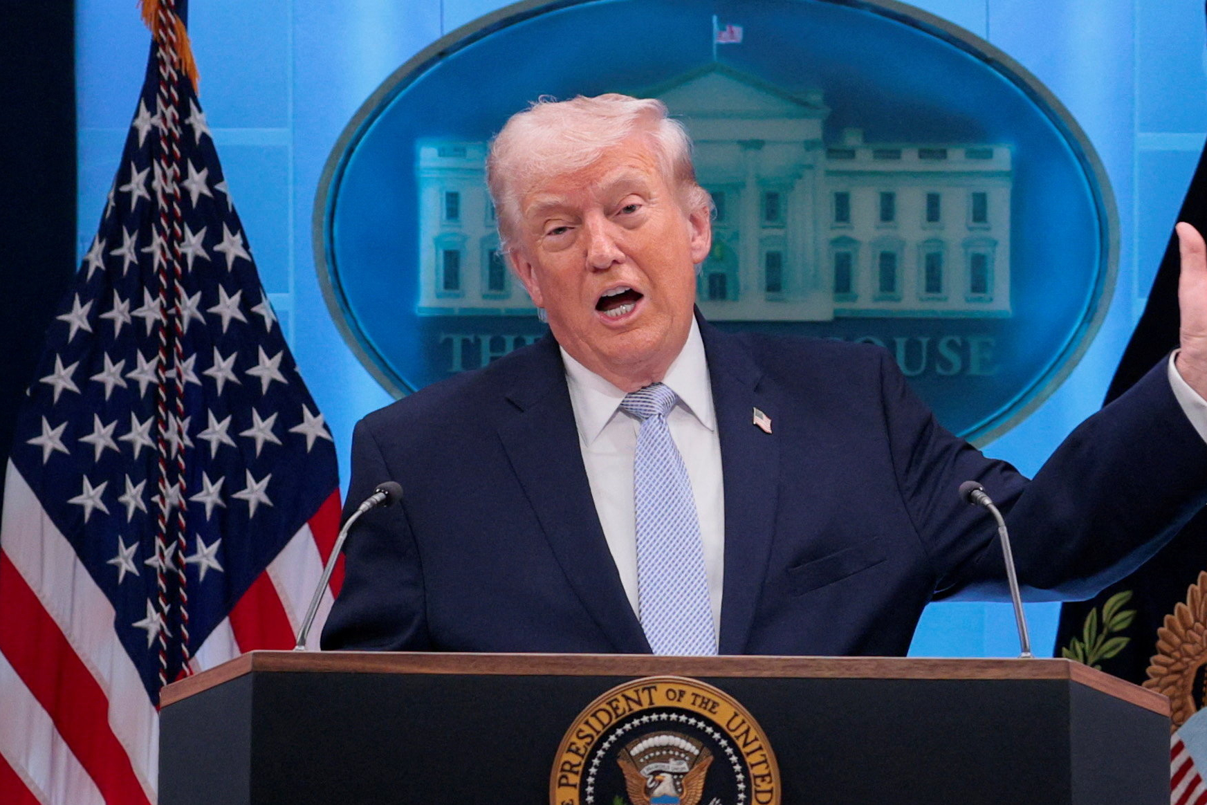 U.S. President Donald Trump holds a press conference