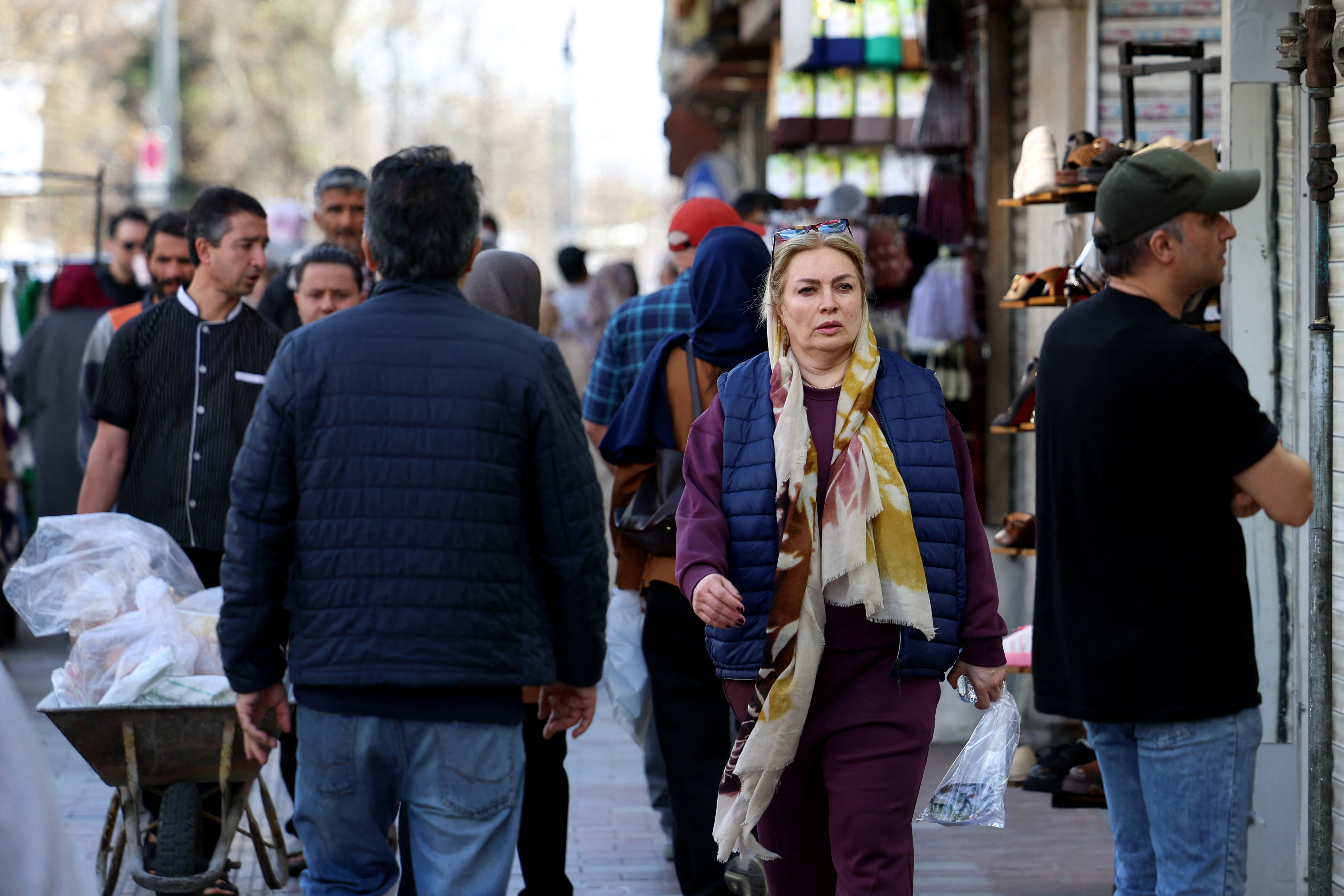 People shop at Tajrish Bazaar in Tehran, Iran on March 24, 2026.