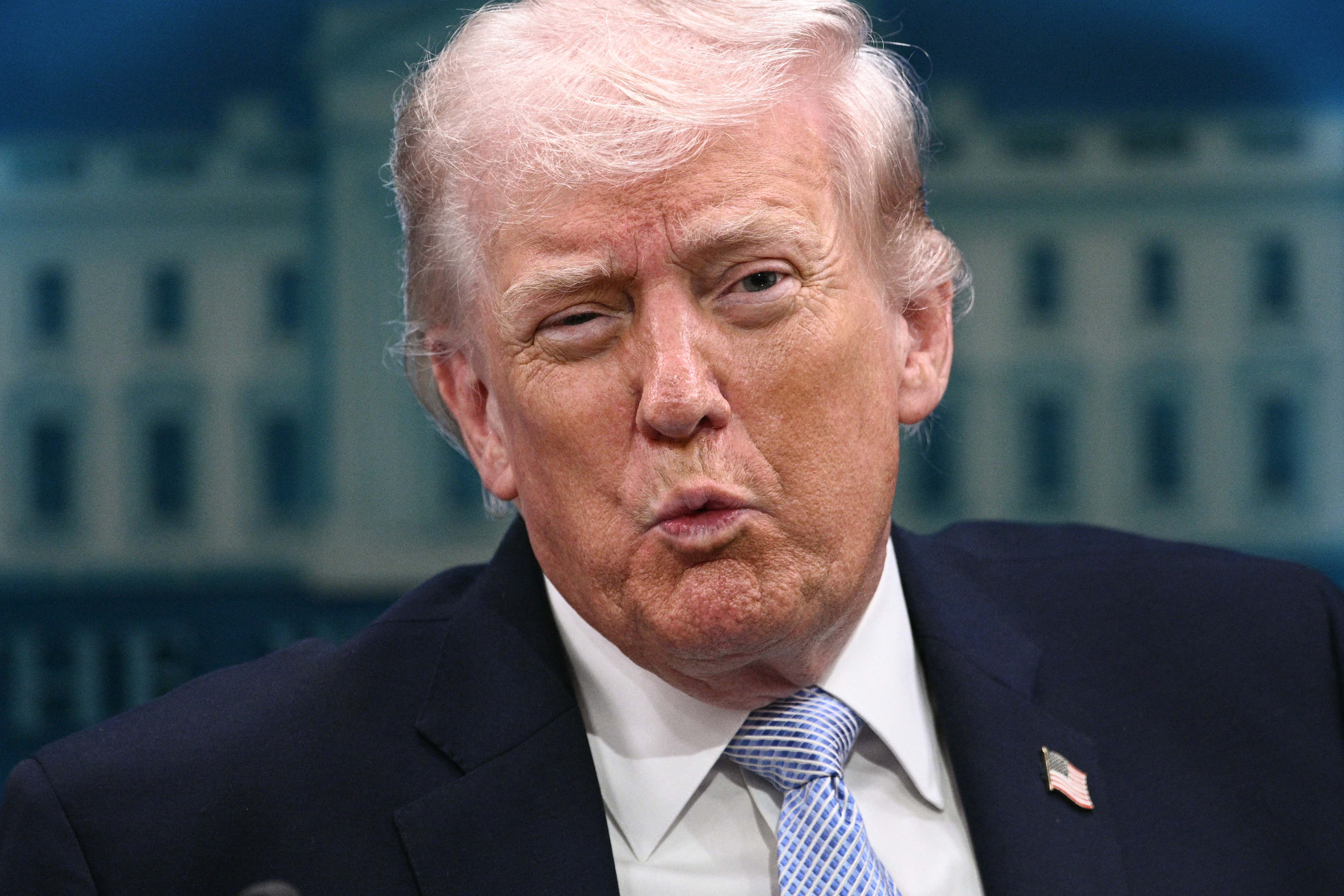 US President Donald Trump speaks about the conflict in Iran