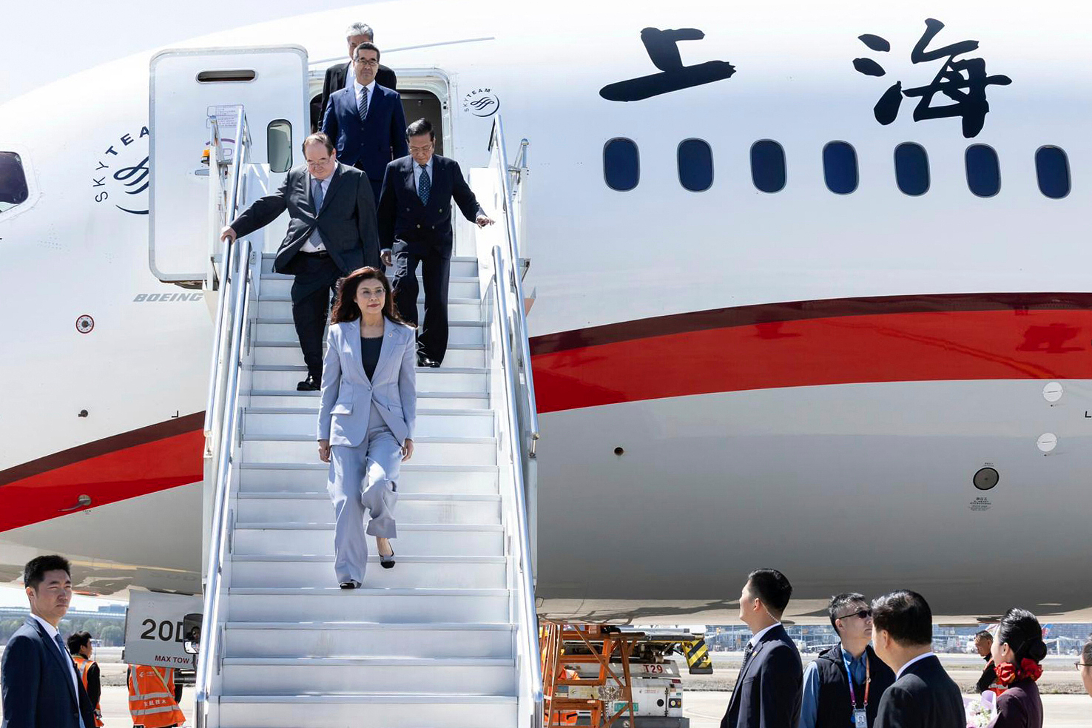 Taiwan's Kuomintang leader Cheng Li-wun in Shanghai, China