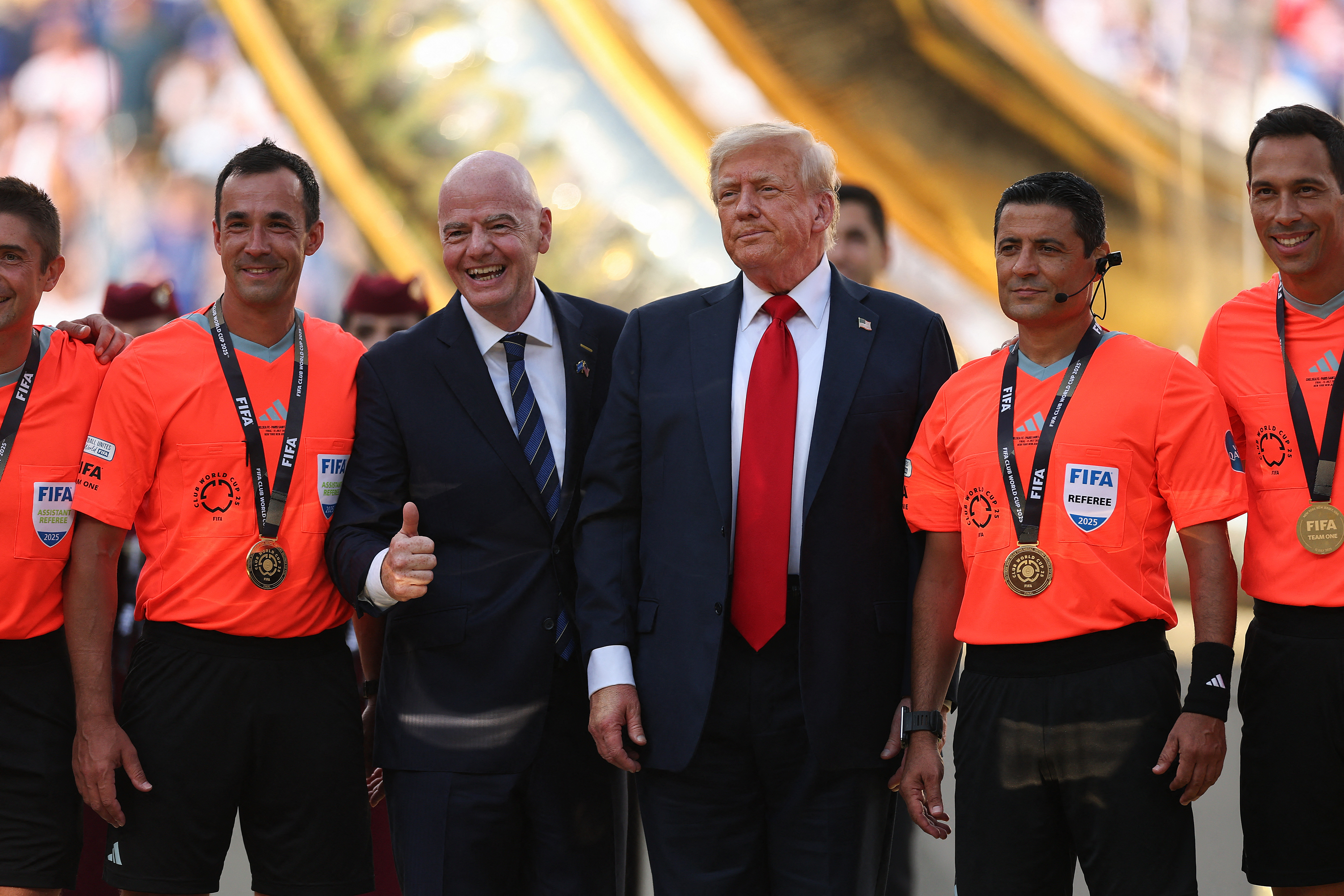 President Trump poses with FIFA President Gianni Infantino