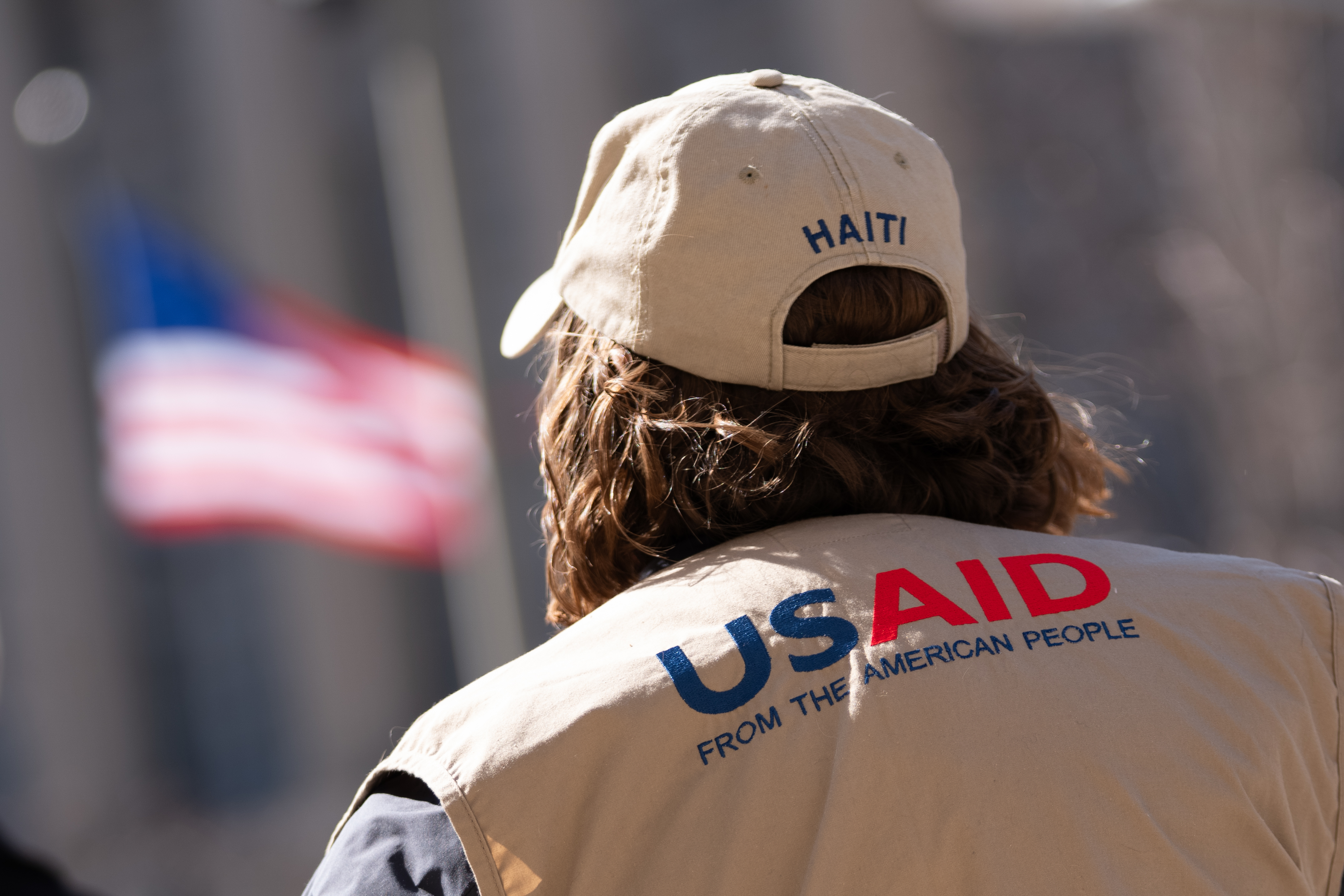 Former USAID staff and supporters rally to mark one year since USAID was dismantled, Friday, Feb. 27, 2026, in Washington. (AP Photo/Allison Robbert)