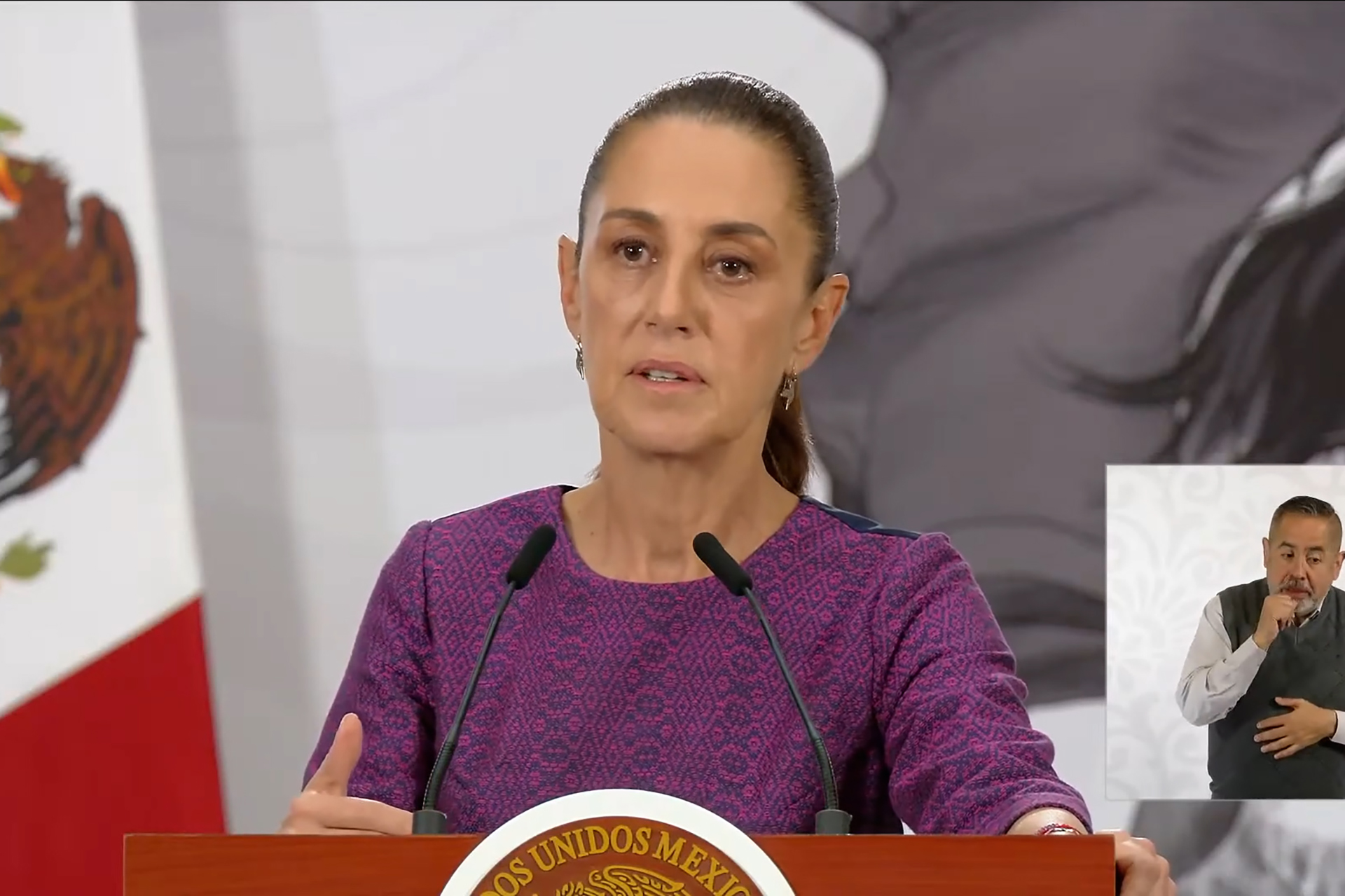 Mexican President Claudia Sheinbaum gives a press conference on April 22, 2026. [Gobierno de Mexico]