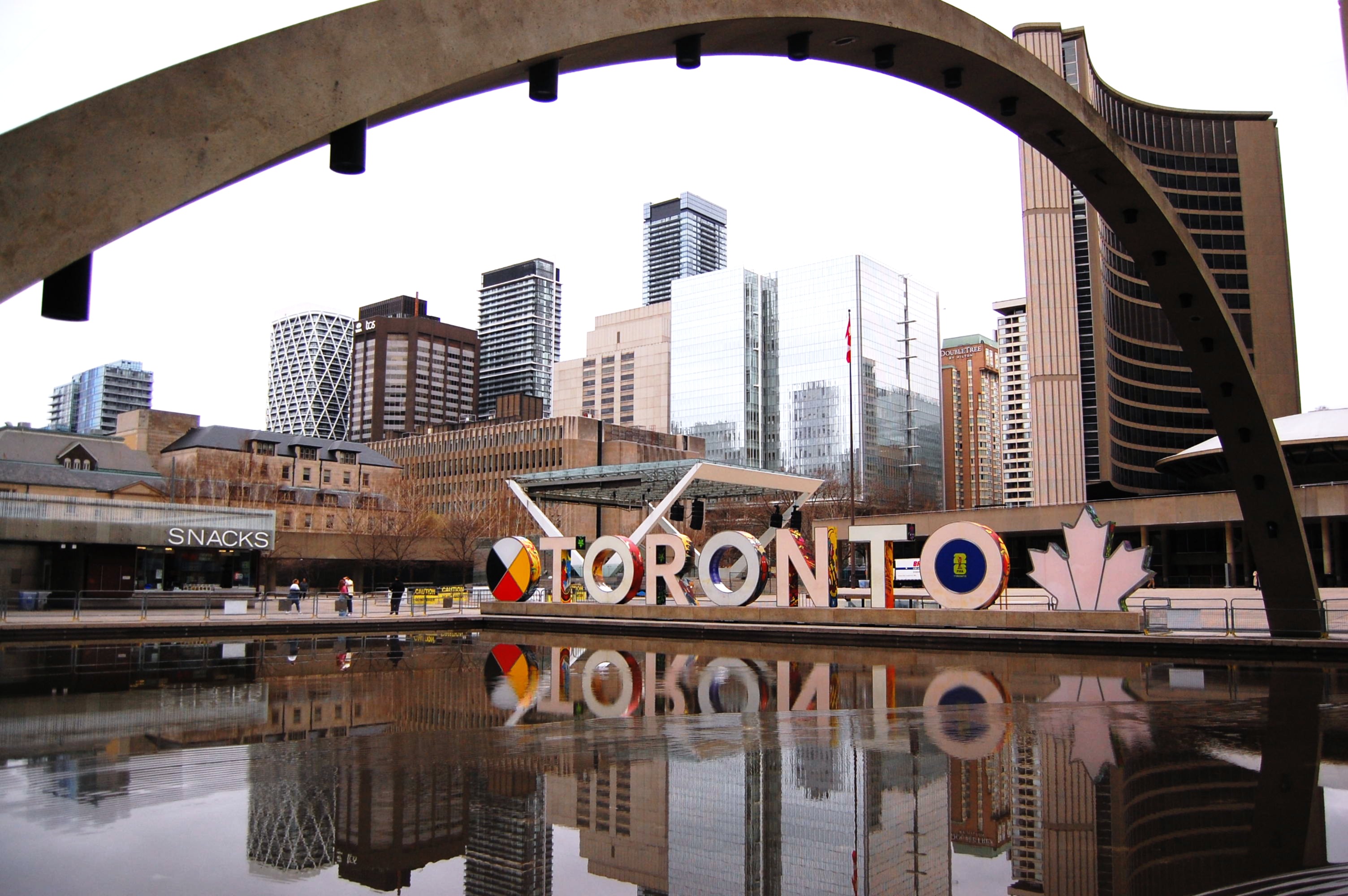A view of the Toronto sign in downtown Toronto, Canada.
