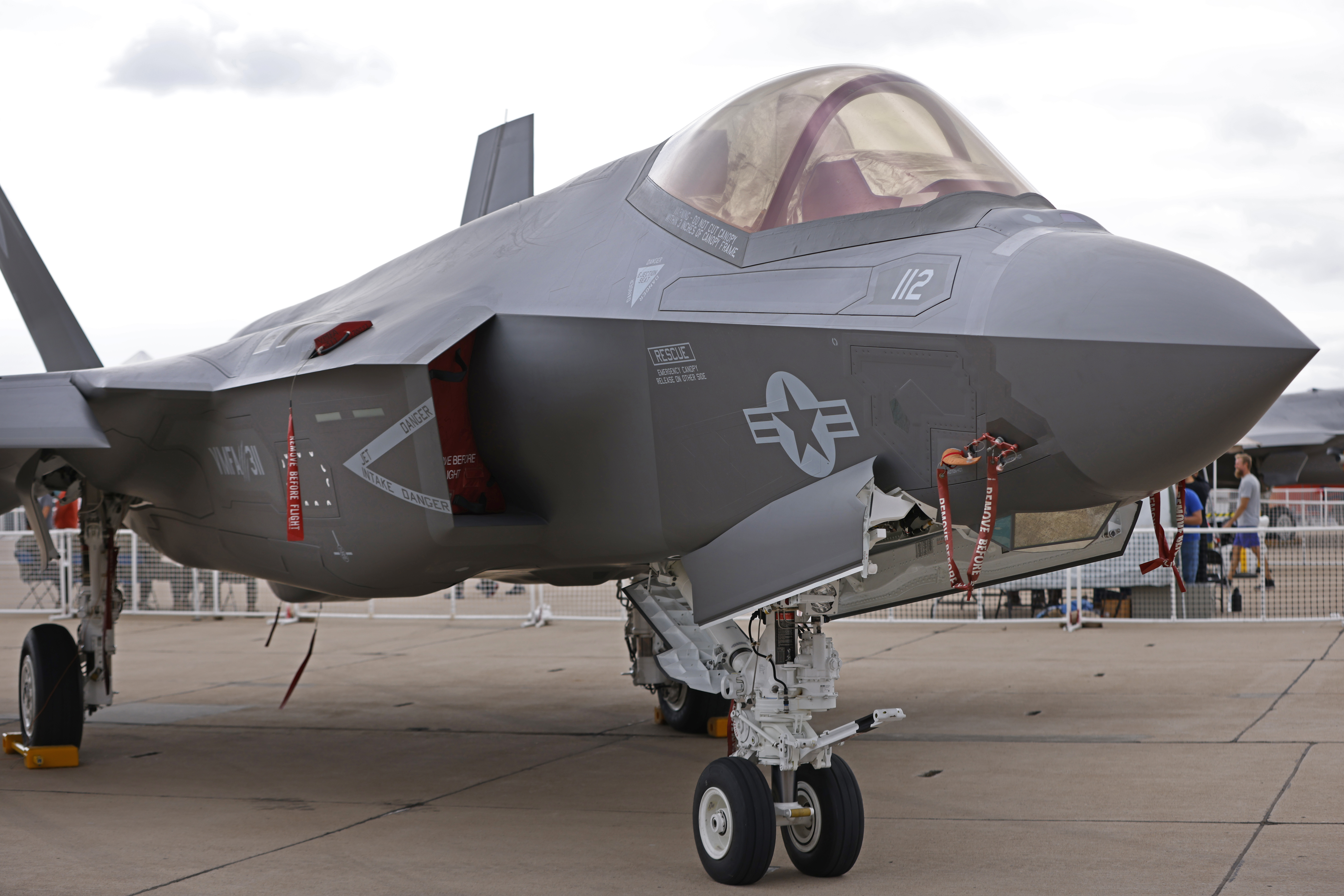 A US Marine Corps F-35C on display at an airshow in San Diego, California