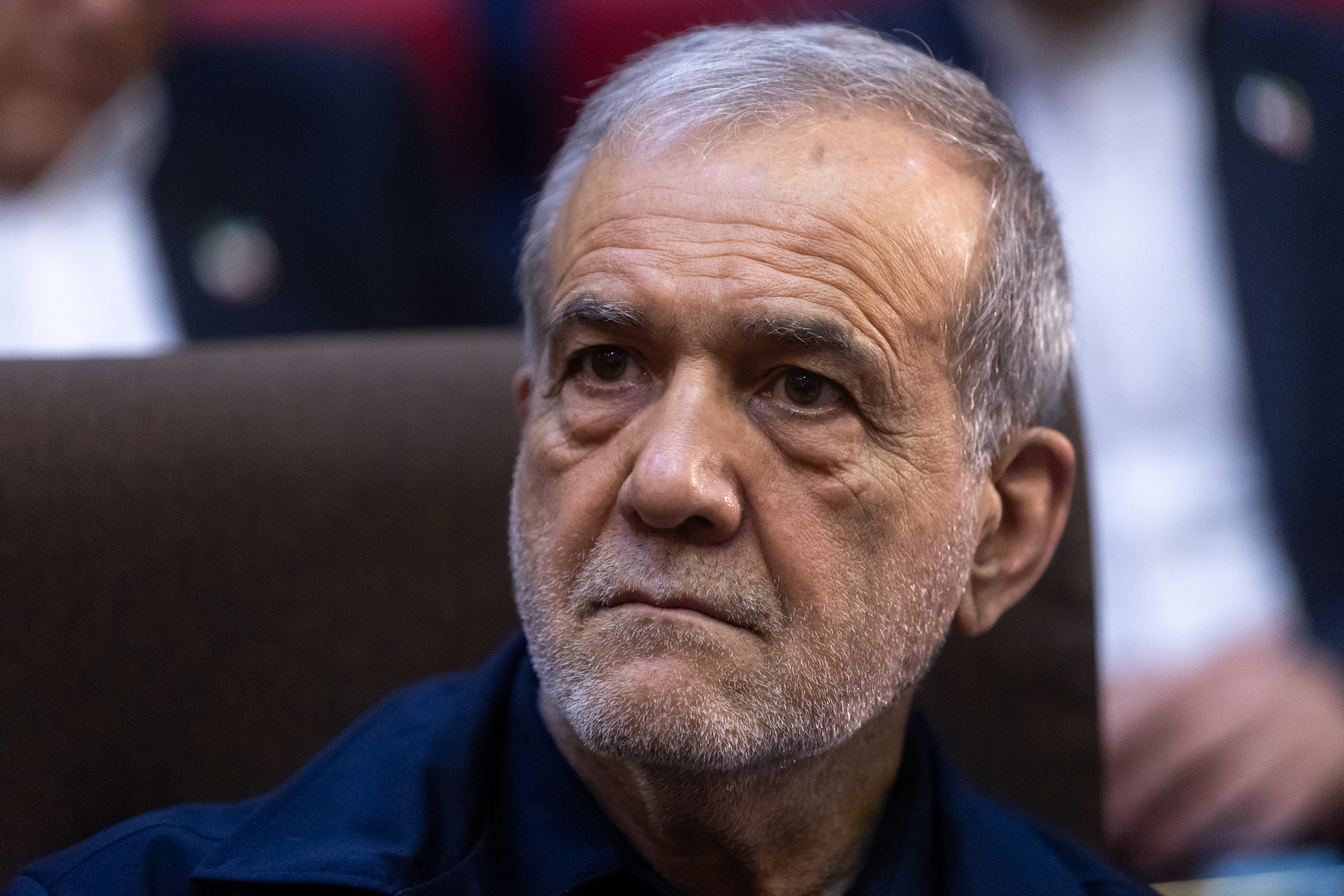 TEHRAN, IRAN - 2026/05/18: Iranian President Masoud Pezeshkian is seen during a gathering of public relations officials in Tehran. (Photo by Foad Ashtari/SOPA Images/LightRocket via Getty Images)