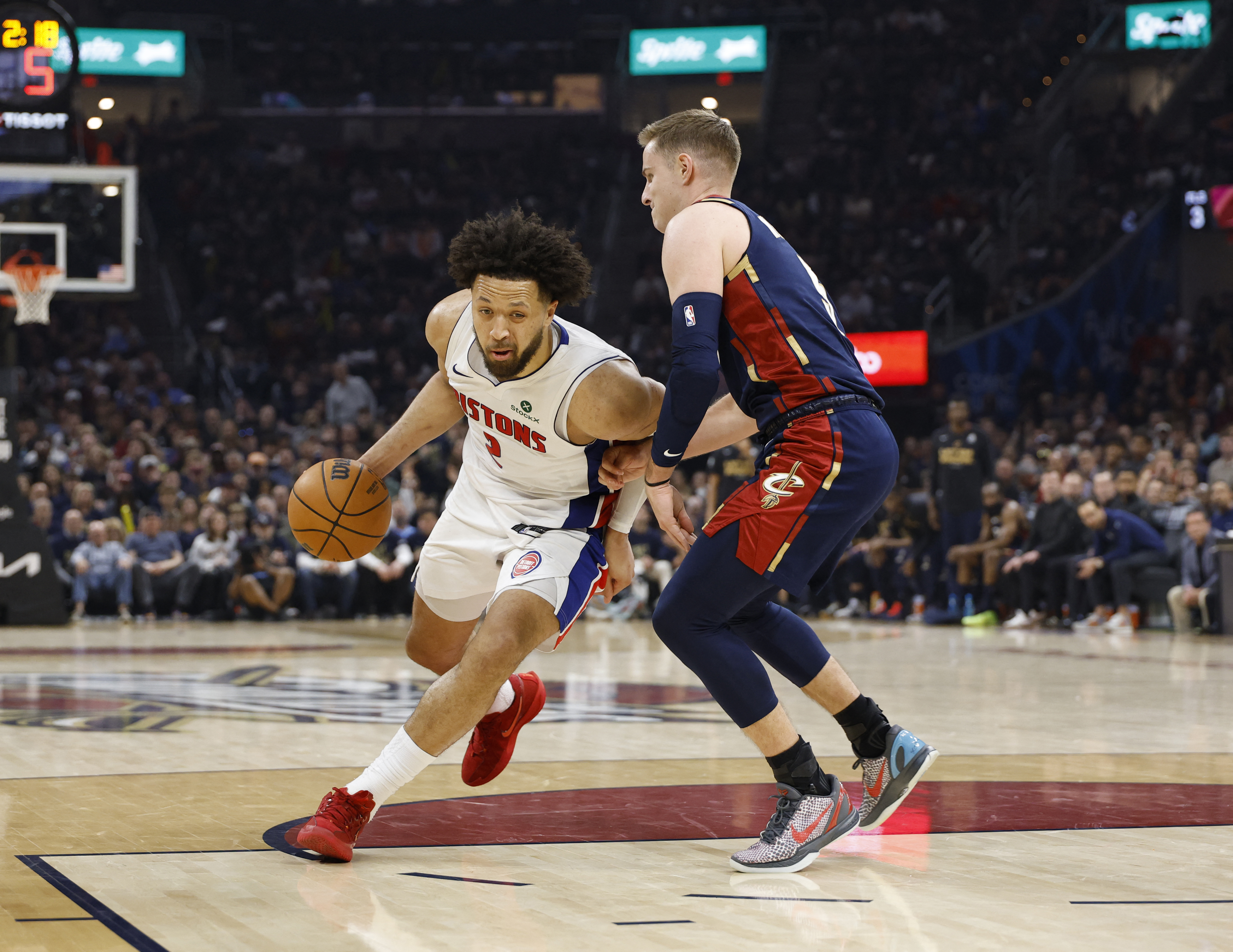 CLEVELAND, OH - MAY 15: Cade Cunningham #2 of the Detroit Pistons drives to the basket during the game against the Cleveland Cavaliers during Round Two Game Six of the 2026 NBA Playoffs on May 15, 2026 at Rocket Mortgage FieldHouse in Cleveland, Ohio. NOTE TO USER: User expressly acknowledges and agrees that, by downloading and/or using this Photograph, user is consenting to the terms and conditions of the Getty Images License Agreement. Mandatory Copyright Notice: Copyright 2026 NBAE Lauren Leigh Bacho/NBAE via Getty Images/AFP (Photo by Lauren Leigh Bacho / NBAE / Getty Images / Getty Images via AFP)