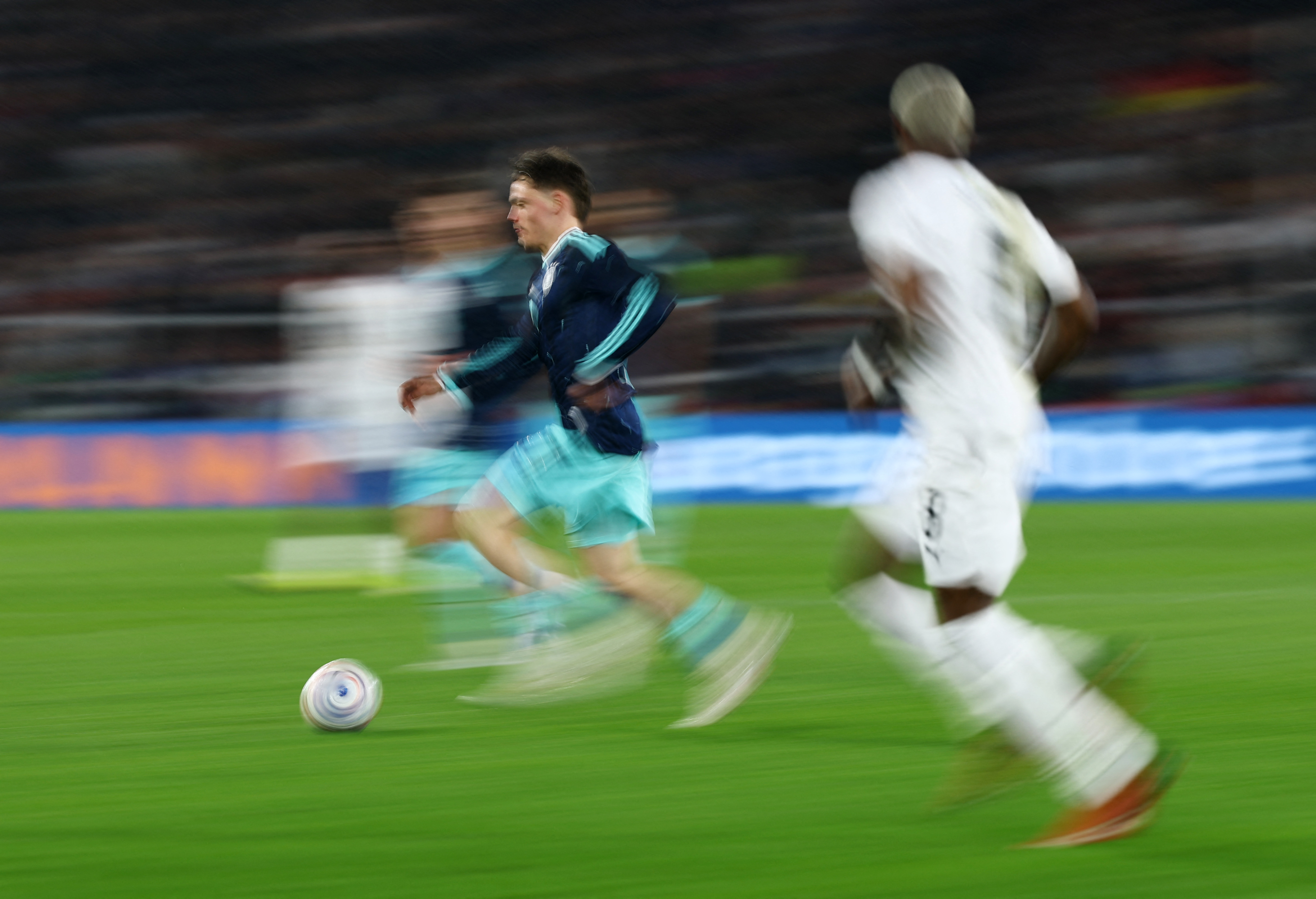 Soccer Football - International Friendly - Germany v Ghana - MHPArena, Stuttgart, Germany - March 30, 2026 Germany's Florian Wirtz in action with Ghana's Kwasi Sibo REUTERS/Kai Pfaffenbach