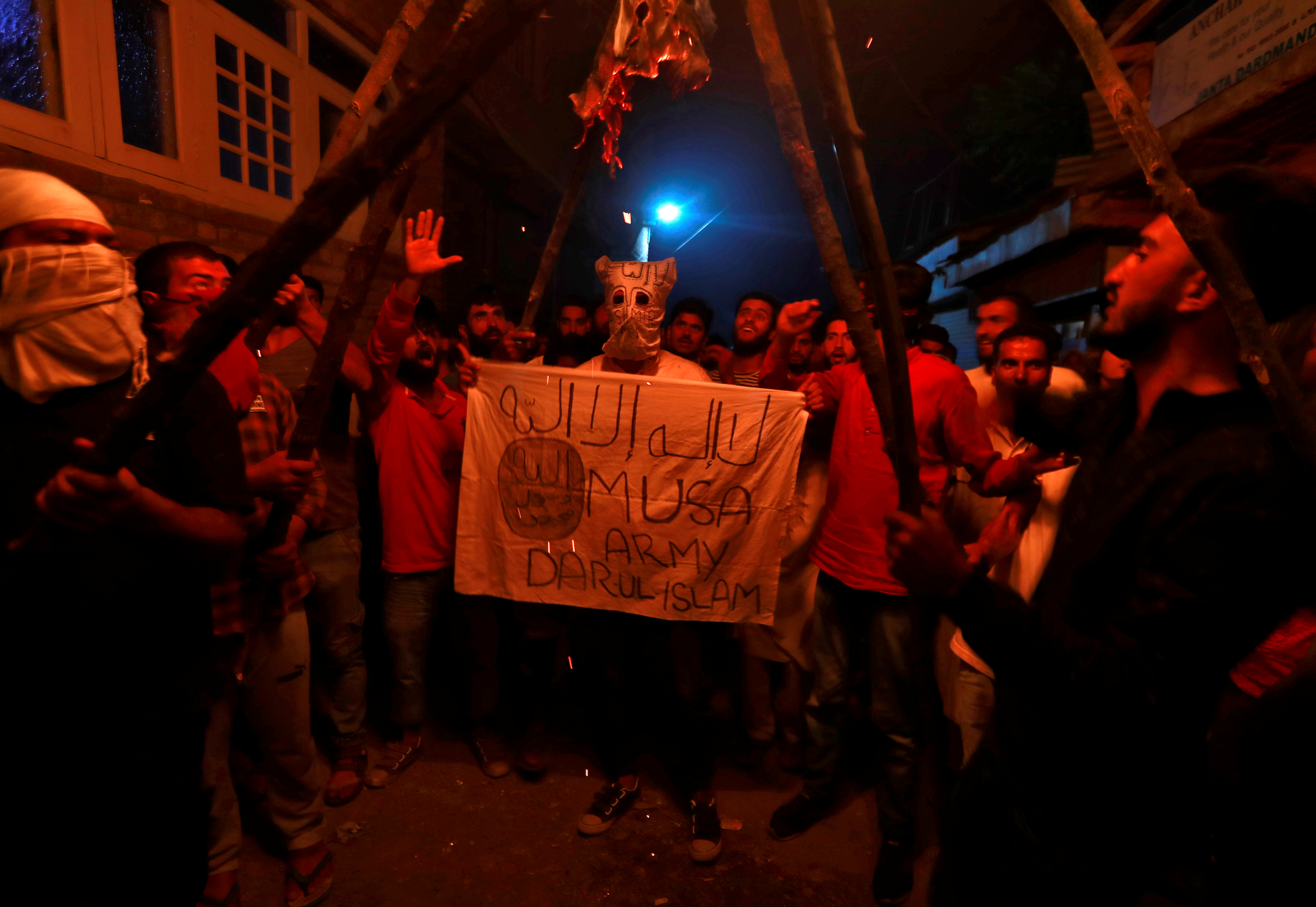 Kashmiris protest against the scrapping of the special constitutional status for Indian-administered Kashmir by the government, in Srinagar, September 26, 2019
