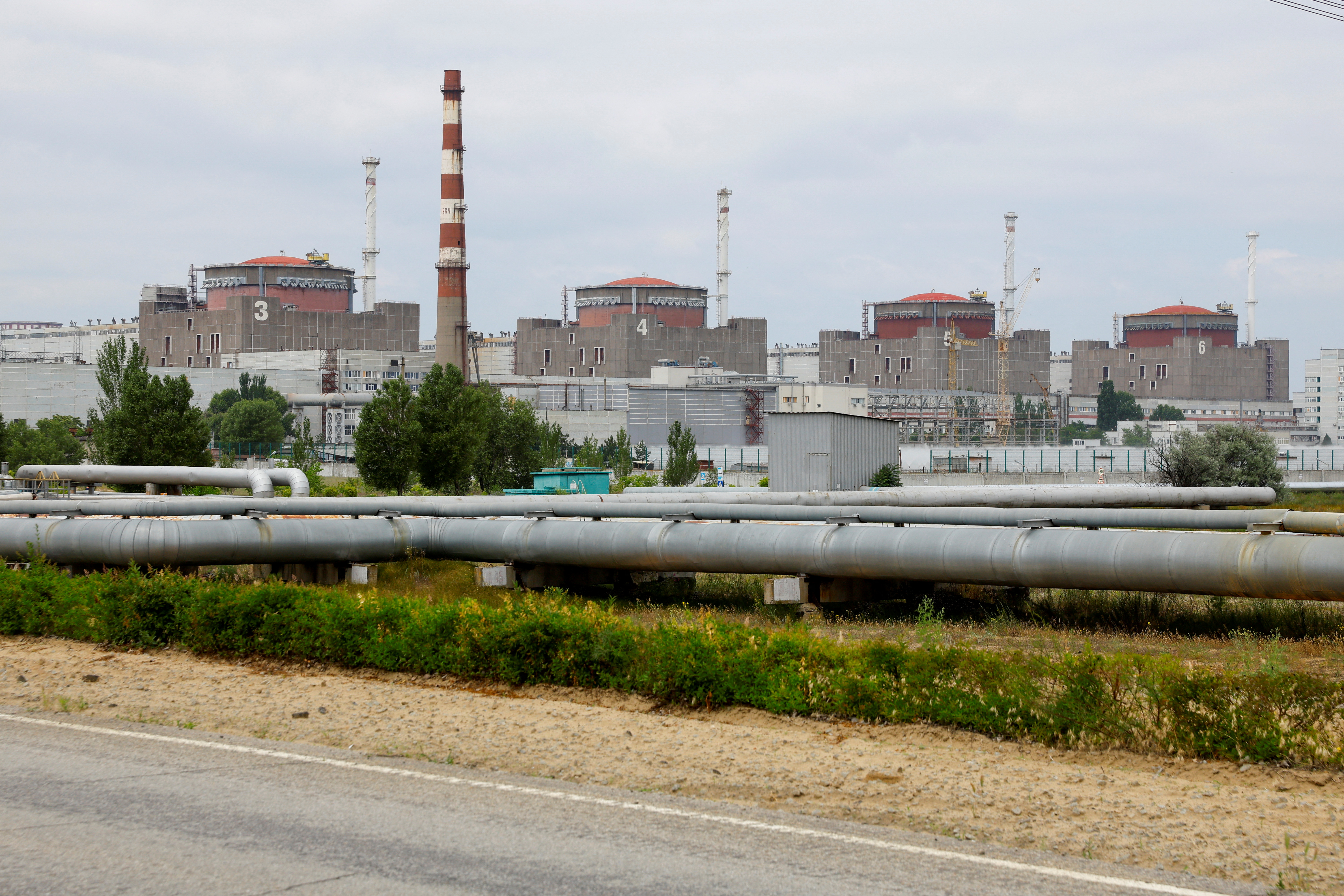 A view shows the Zaporizhzhia nuclear power plant.