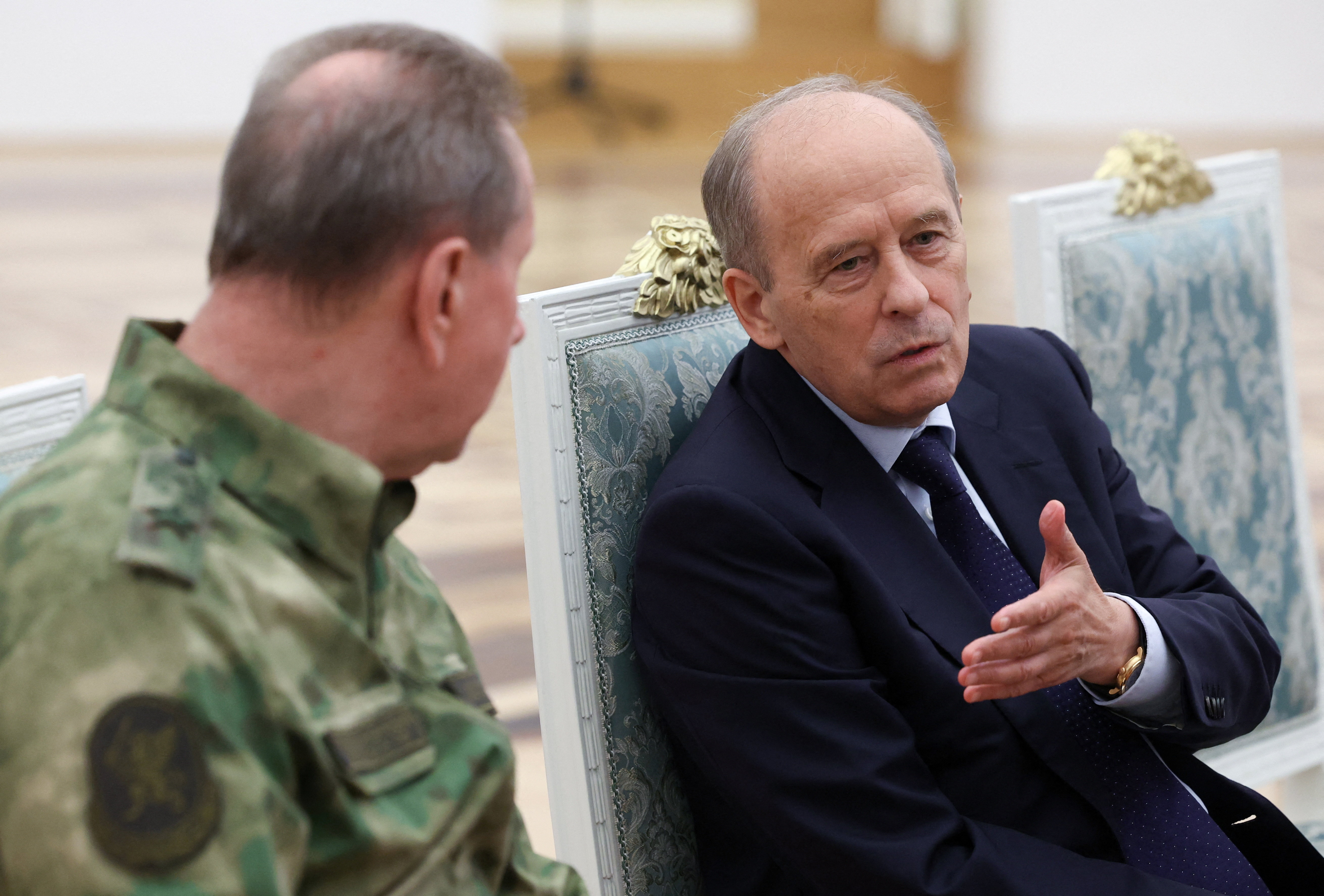Russia's National Guard chief Viktor Zolotov and Federal Security Service Chief Alexander Bortnikov