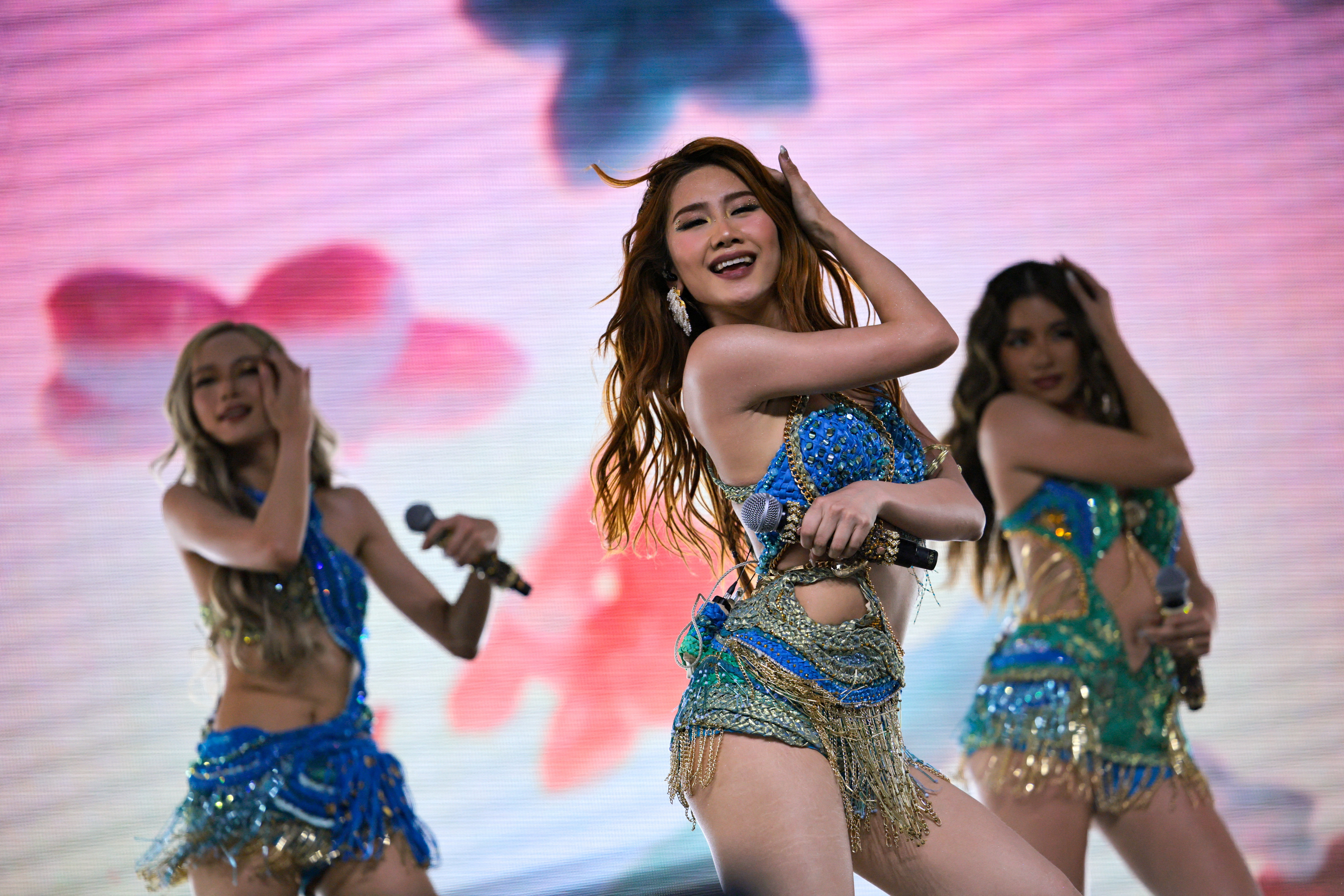 BINI performs at the Coachella Valley Music and Arts Festival in Indio, California, U.S., April 10, 2026. REUTERS/Daniel Cole