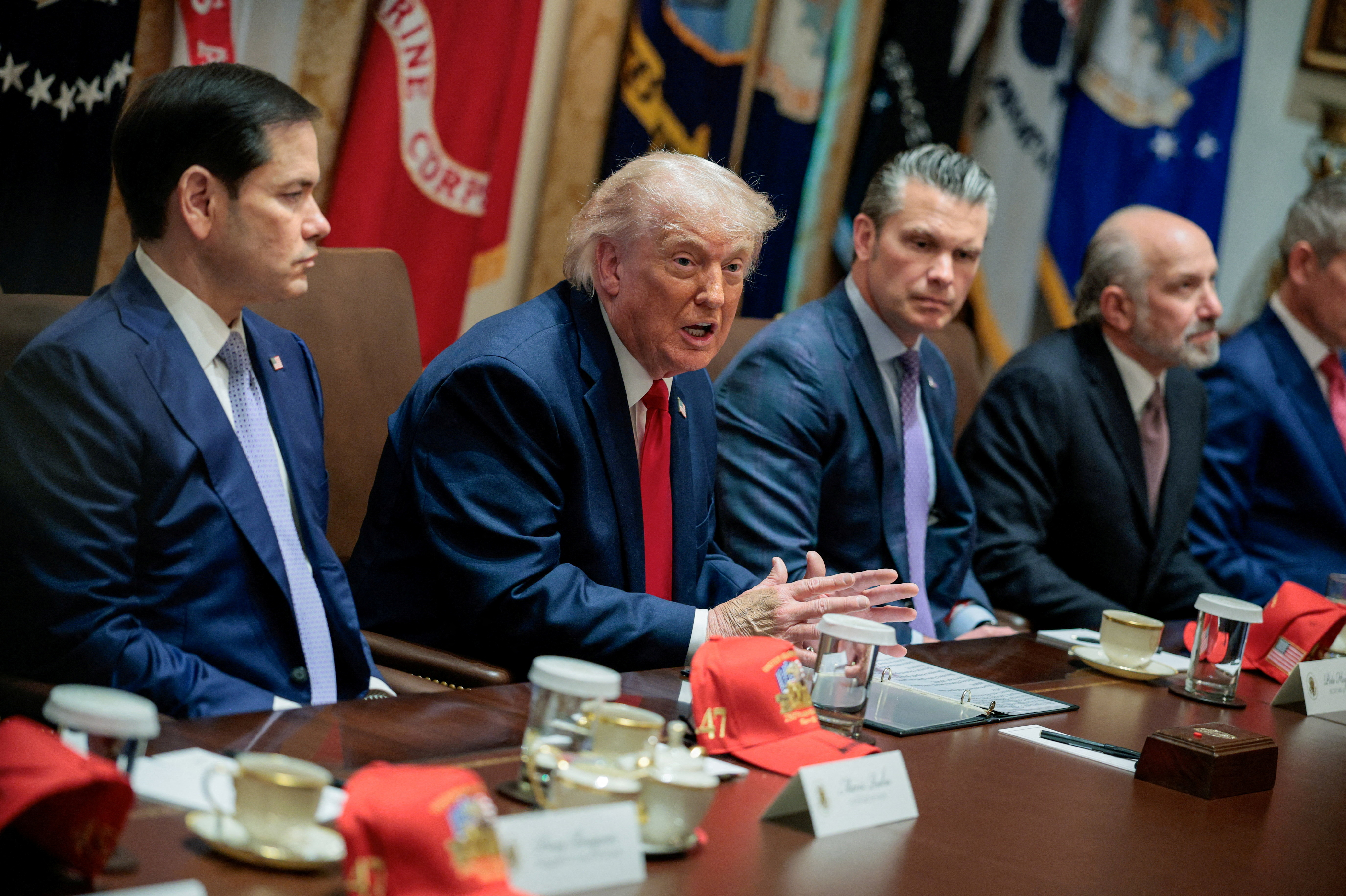 President Donald Trump and other US officials in Washington, DC