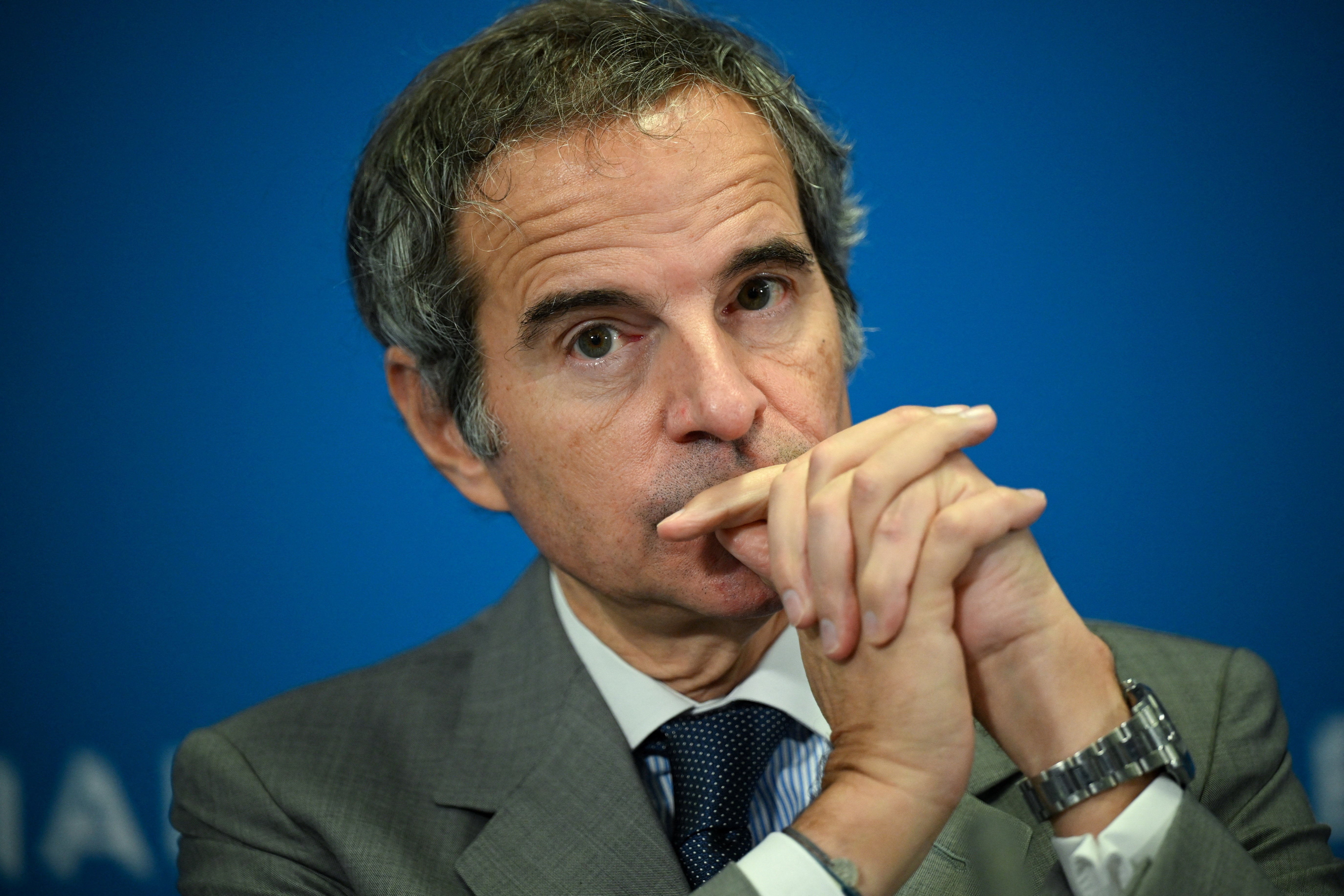Director General of the International Atomic Energy Agency (IAEA) Raffael Grossi speaks to the media on the opening day of his agency’s quarterly Board of Governors meeting in Vienna, Austria, June 8, 2026. REUTERS/Elisabeth Mandl