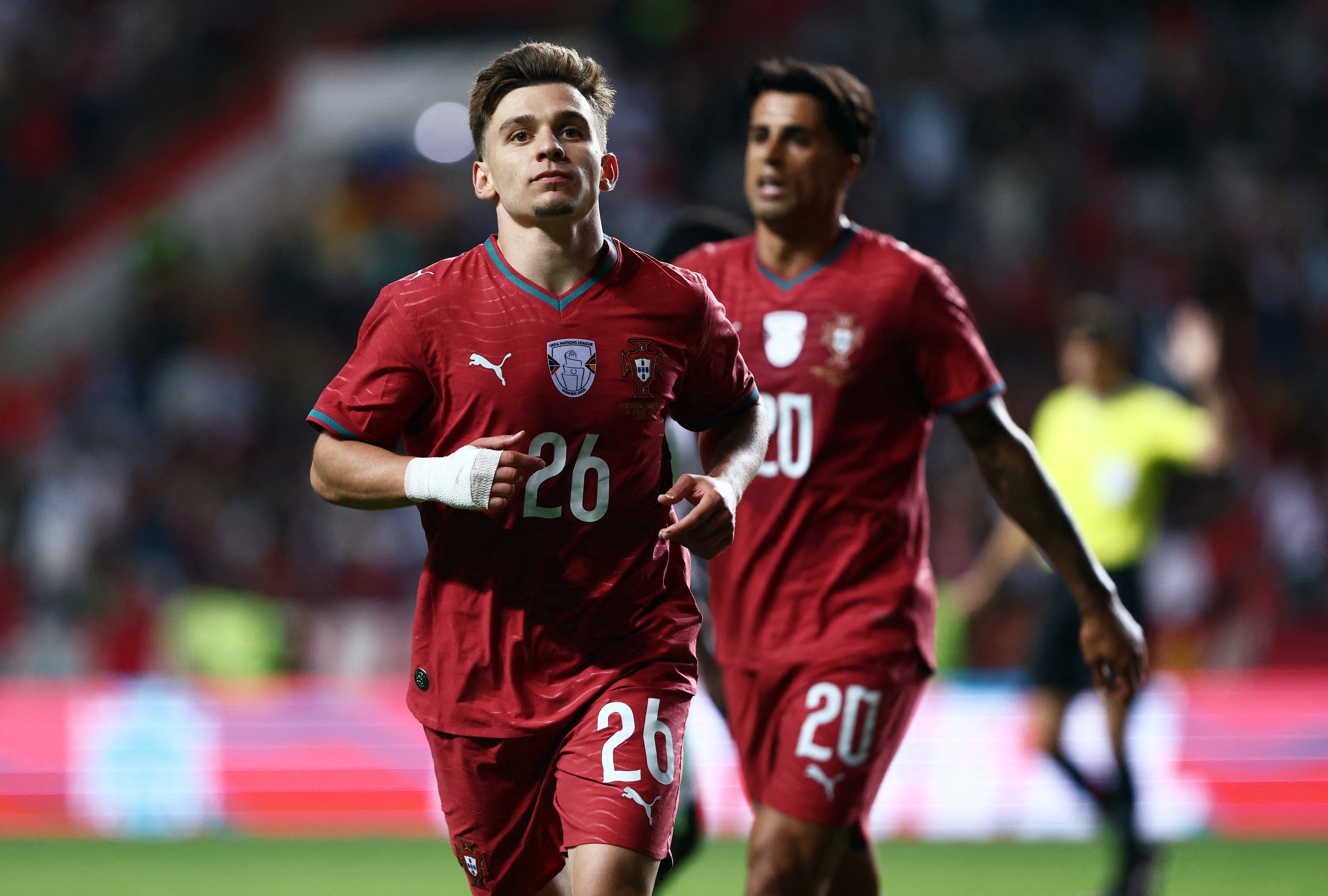 Portugal's Francisco Conceicao celebrates scoring their second goal