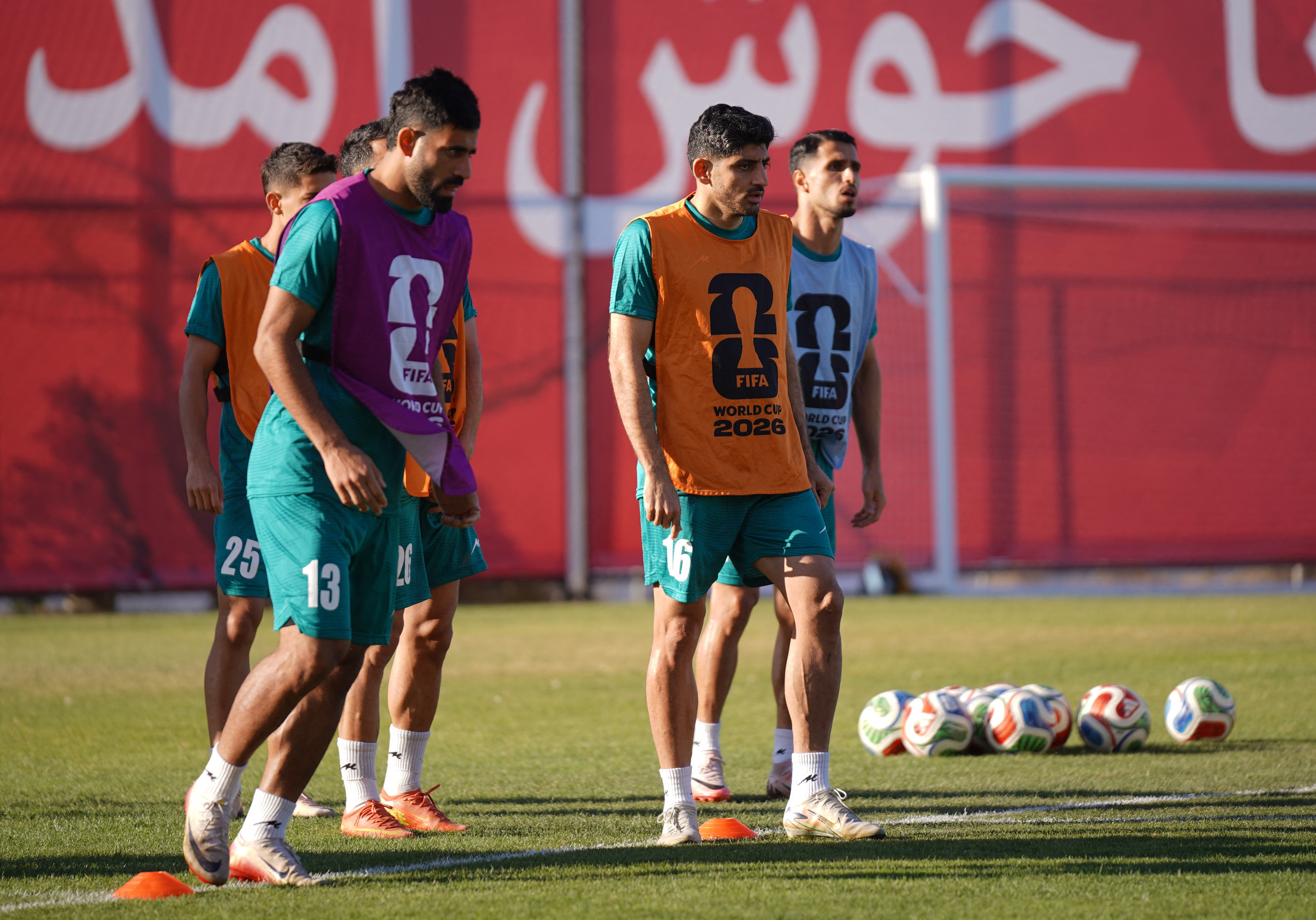 Soccer Football - FIFA World Cup 2026 - Iran Training - Centro Xoloitzcuintle, Tijuana, Mexico - June 16, 2026 Iran's Hossein Kanani and Mehdi Torabi during training REUTERS/Victor Medina