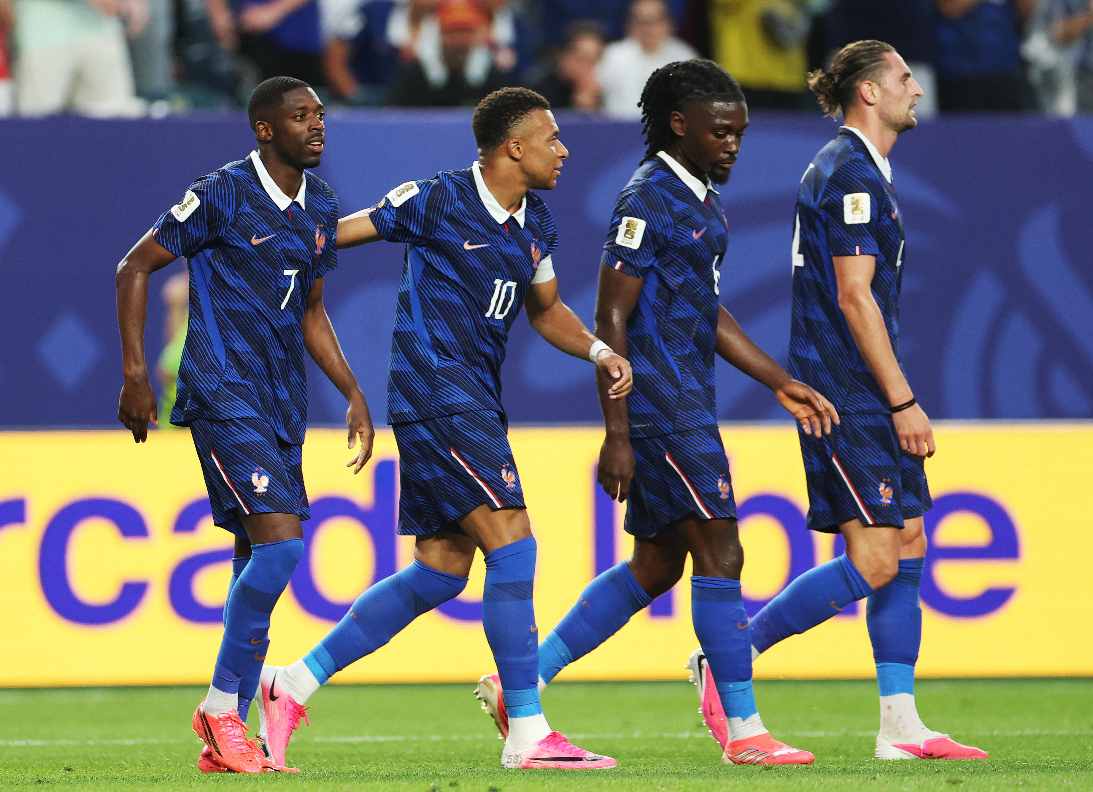 With star players like Ousmane Dembele, left, and Kylian Mbappe, second from left, France has plenty of talent to pick from for their Norway blockbuster showdown on Friday